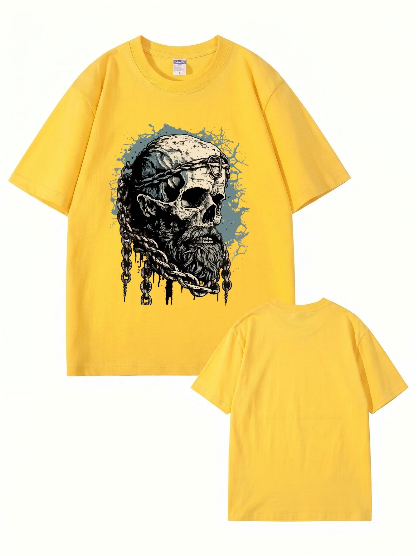 Viking Skull Chains Graphic T-Shirt - Premium 200gsm Cotton Streetwear