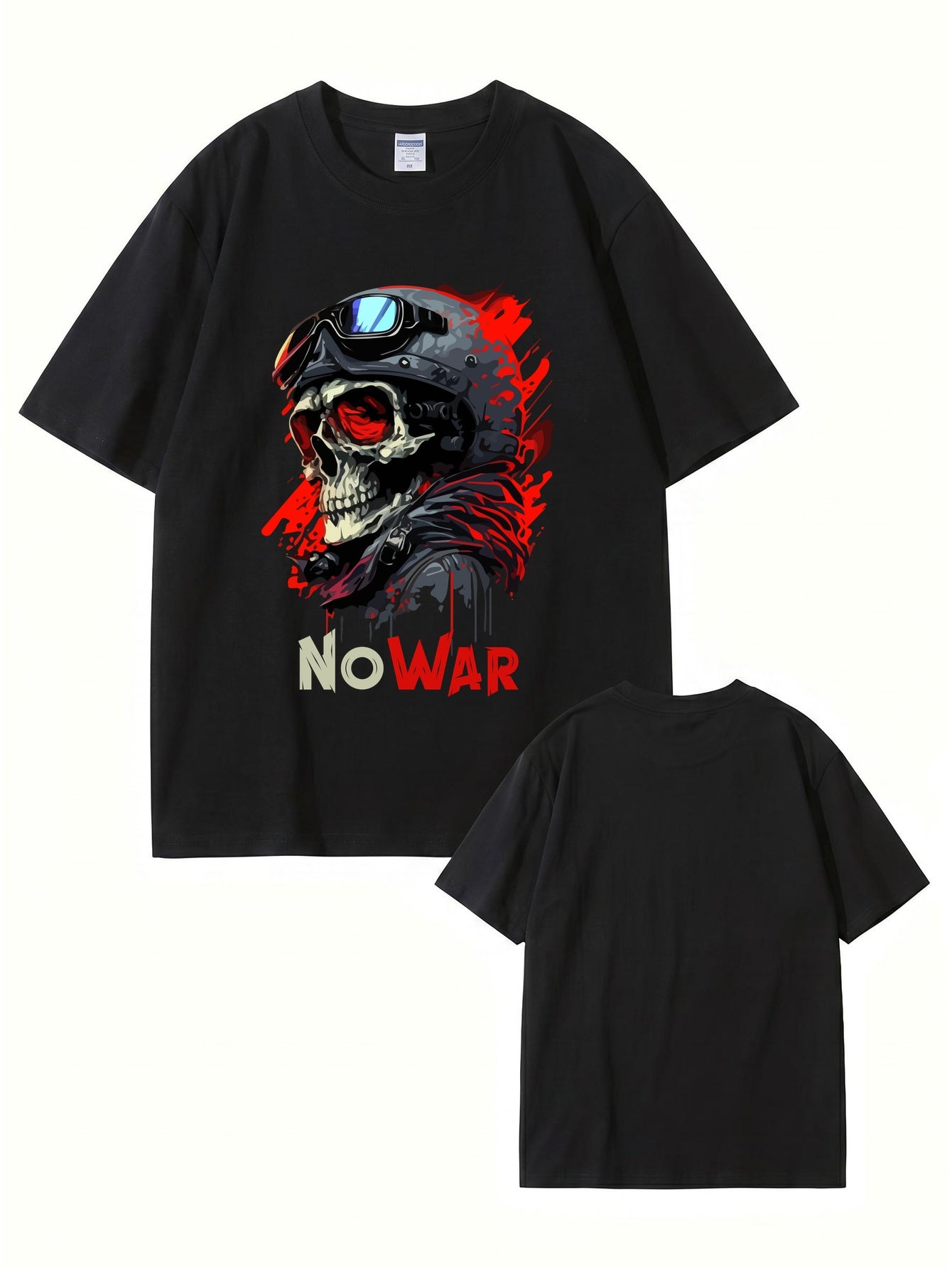 No War Skull Graphic T-Shirt - Premium Heavyweight Cotton Tee