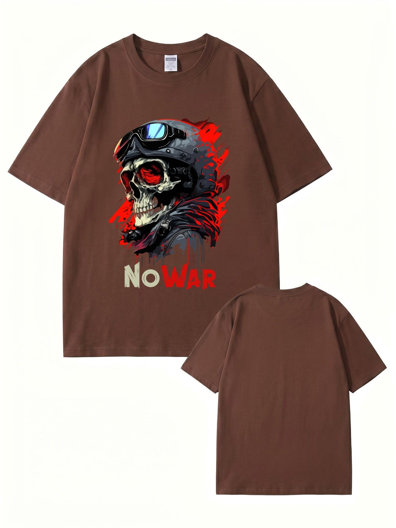 No War Skull Graphic T-Shirt - Premium Heavyweight Cotton Tee