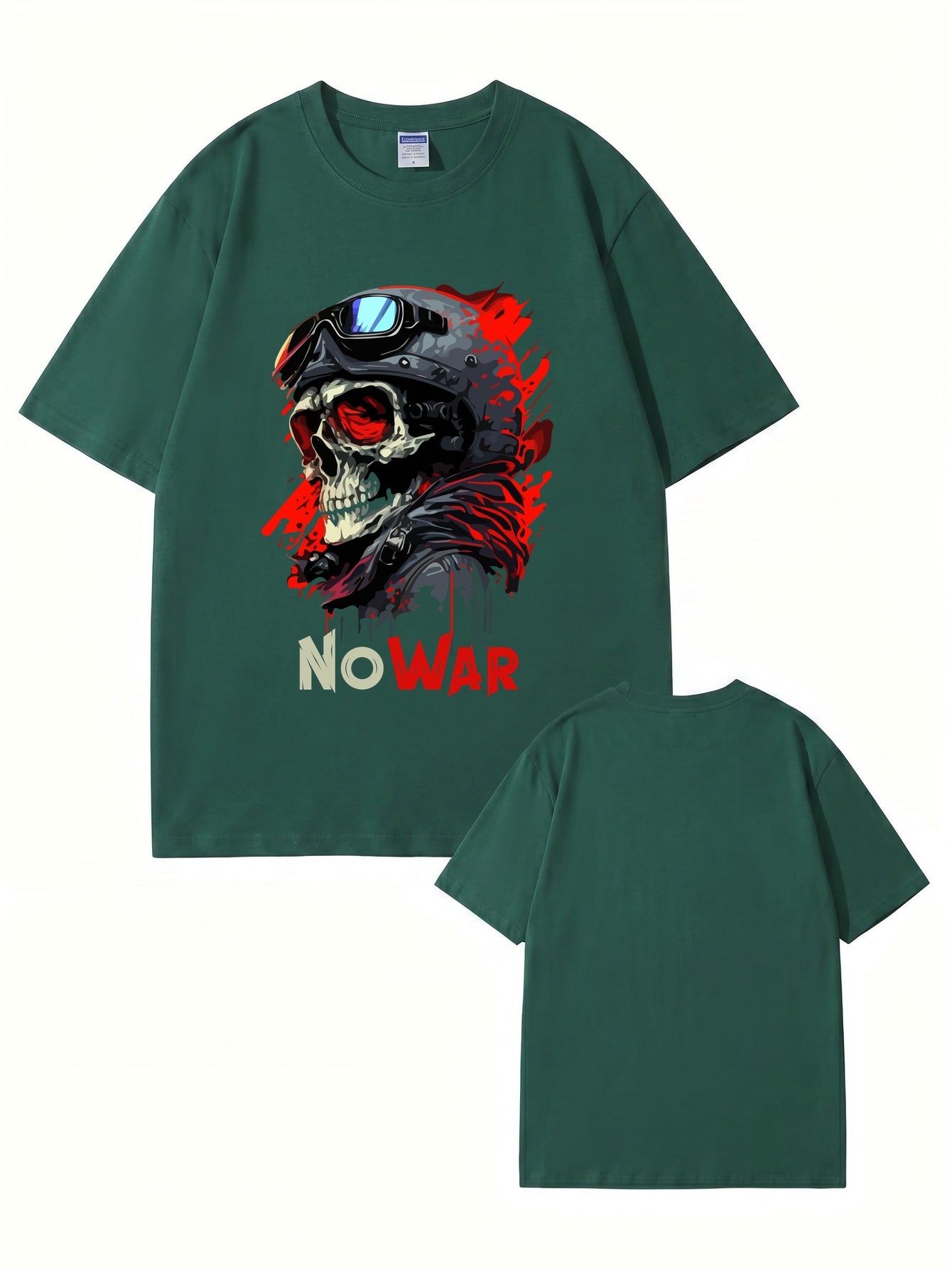 No War Skull Graphic T-Shirt - Premium Heavyweight Cotton Tee