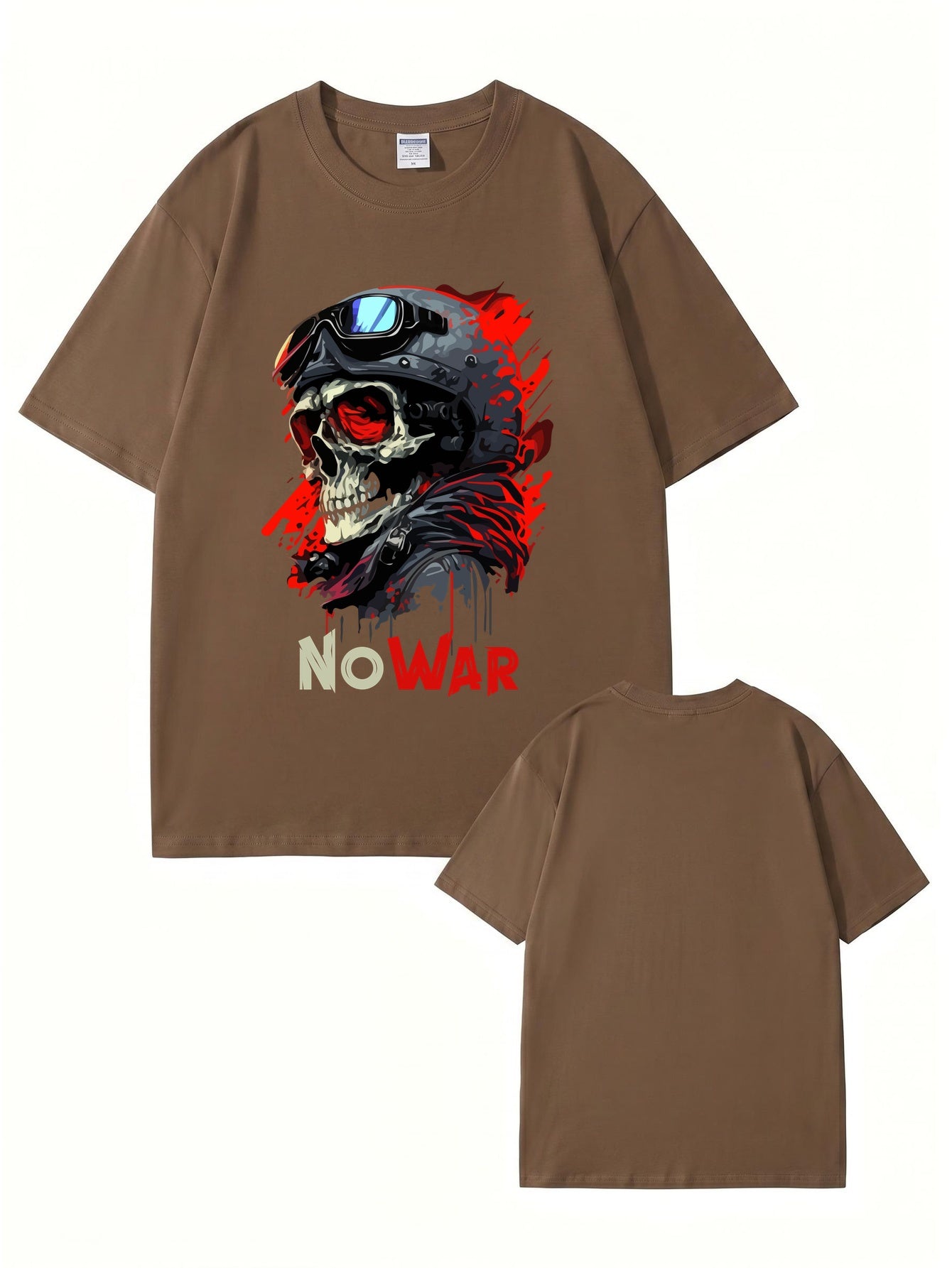 No War Skull Graphic T-Shirt - Premium Heavyweight Cotton Tee