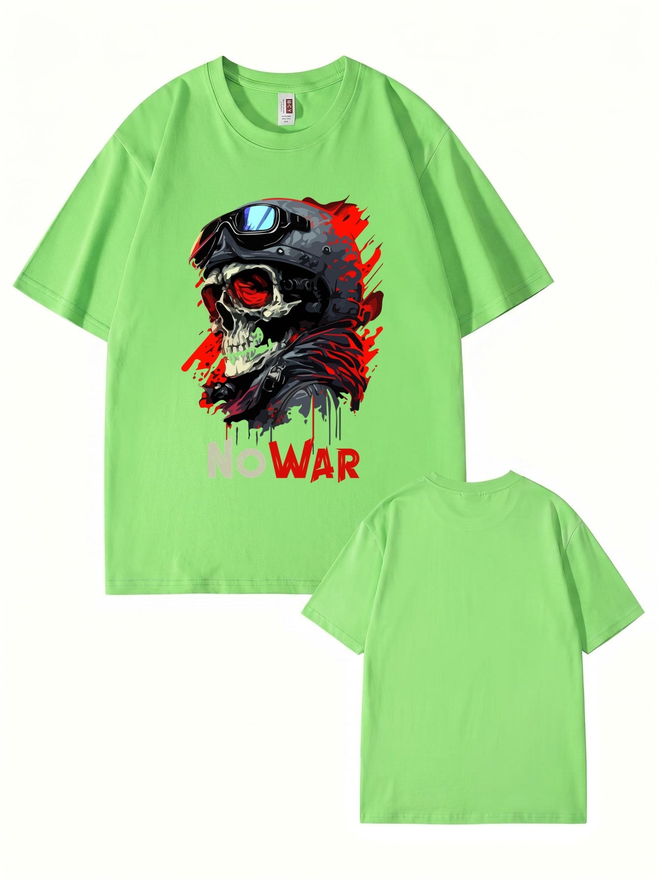 No War Skull Graphic T-Shirt - Premium Heavyweight Cotton Tee