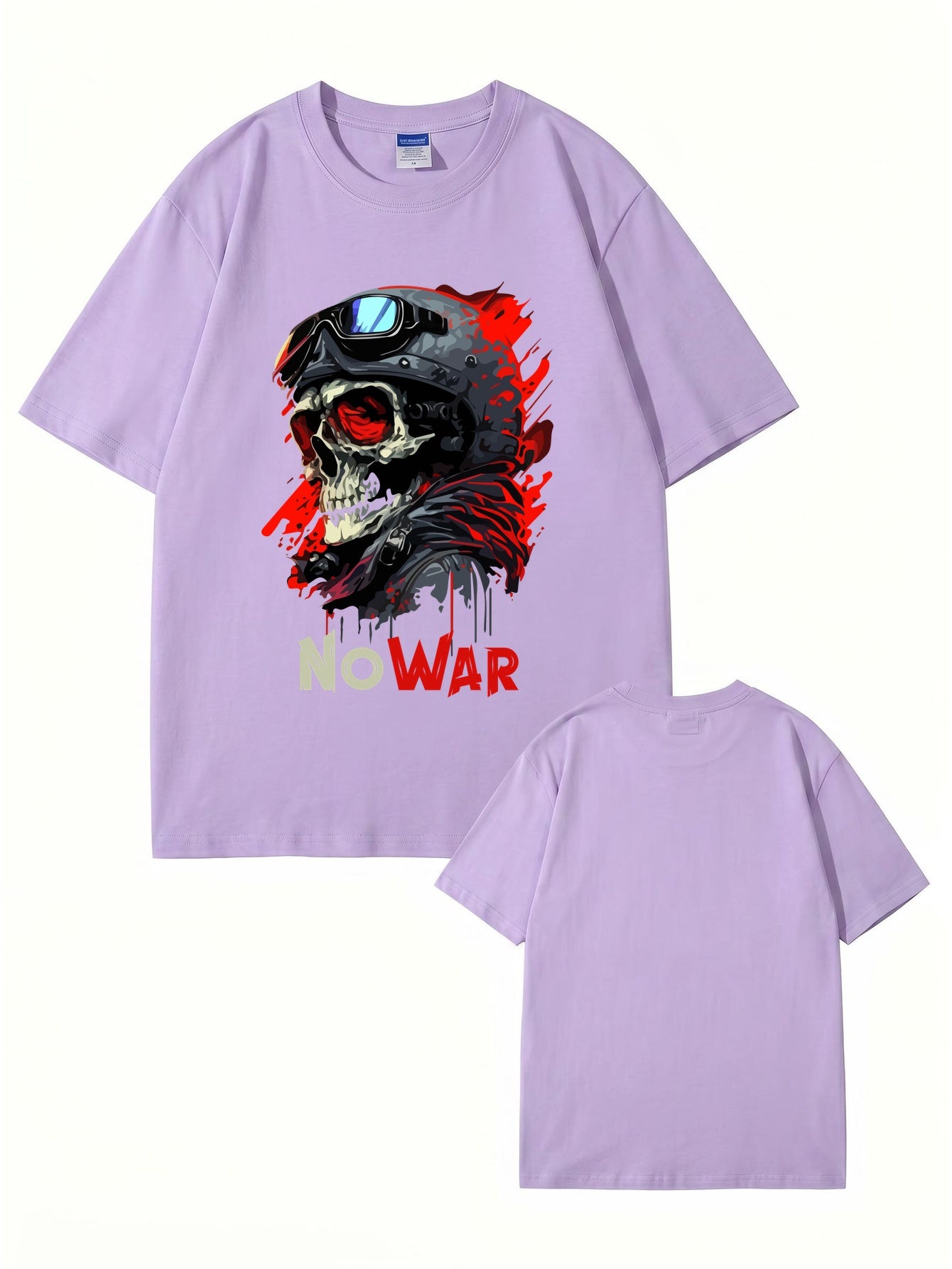 No War Skull Graphic T-Shirt - Premium Heavyweight Cotton Tee