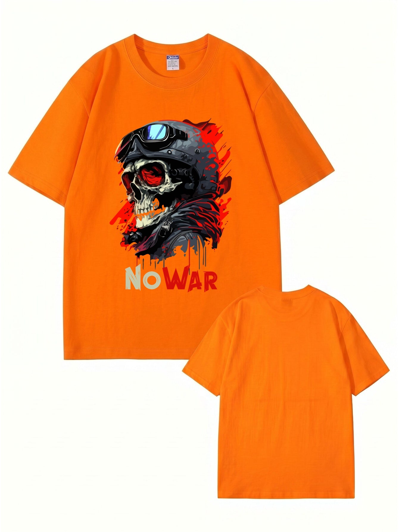 No War Skull Graphic T-Shirt - Premium Heavyweight Cotton Tee
