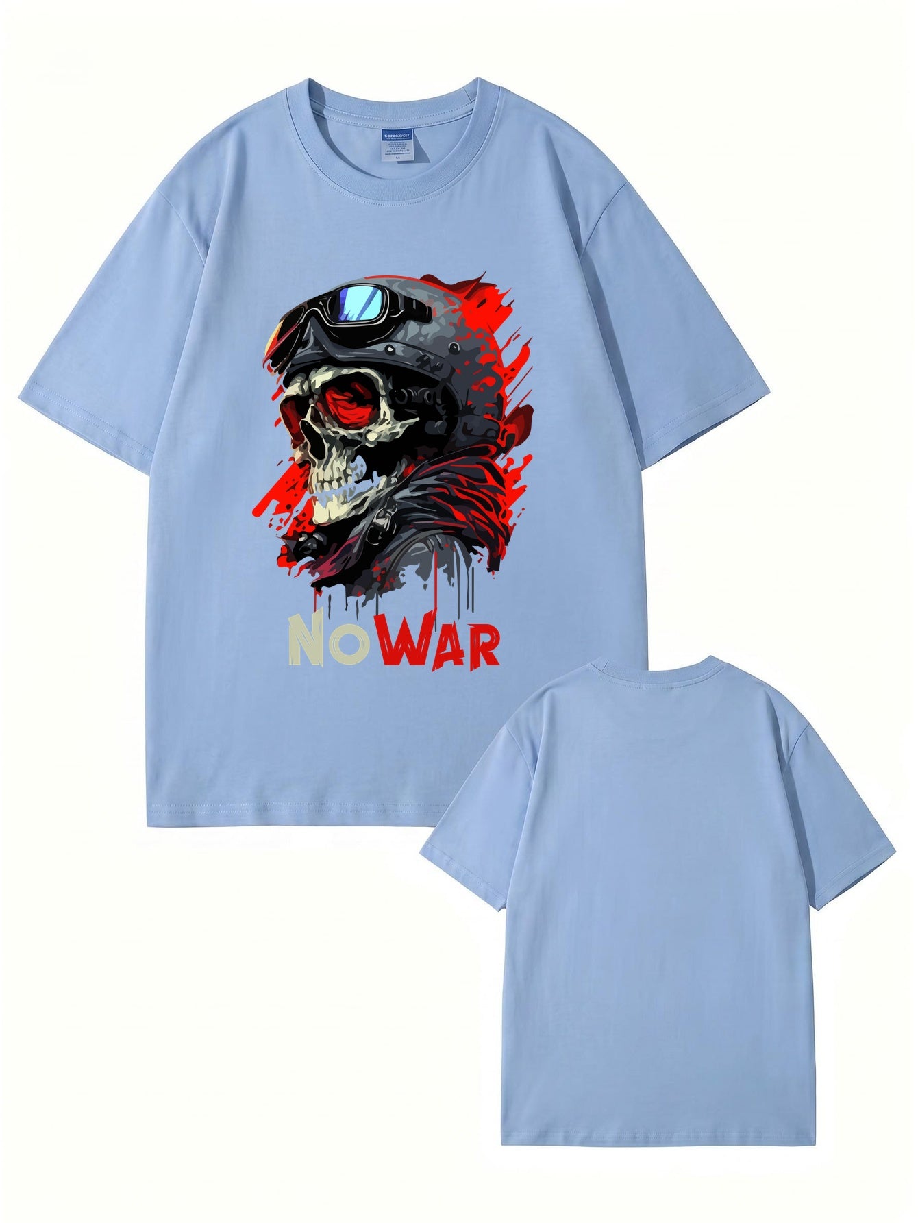 No War Skull Graphic T-Shirt - Premium Heavyweight Cotton Tee