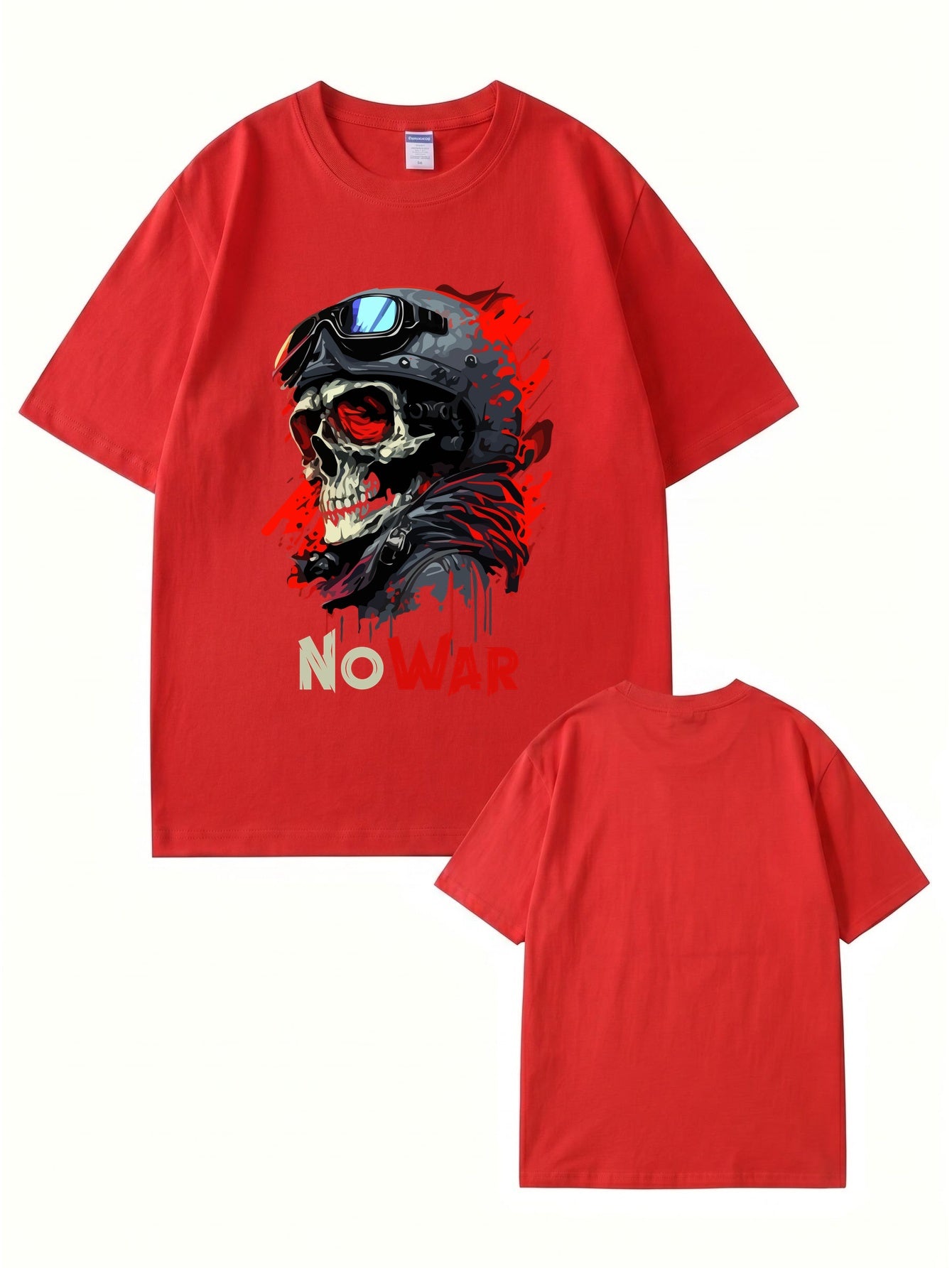 No War Skull Graphic T-Shirt - Premium Heavyweight Cotton Tee