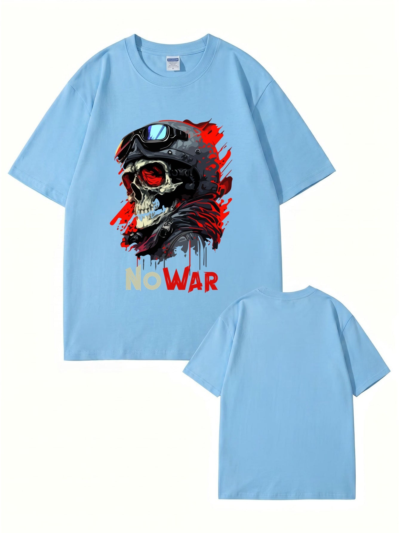 No War Skull Graphic T-Shirt - Premium Heavyweight Cotton Tee