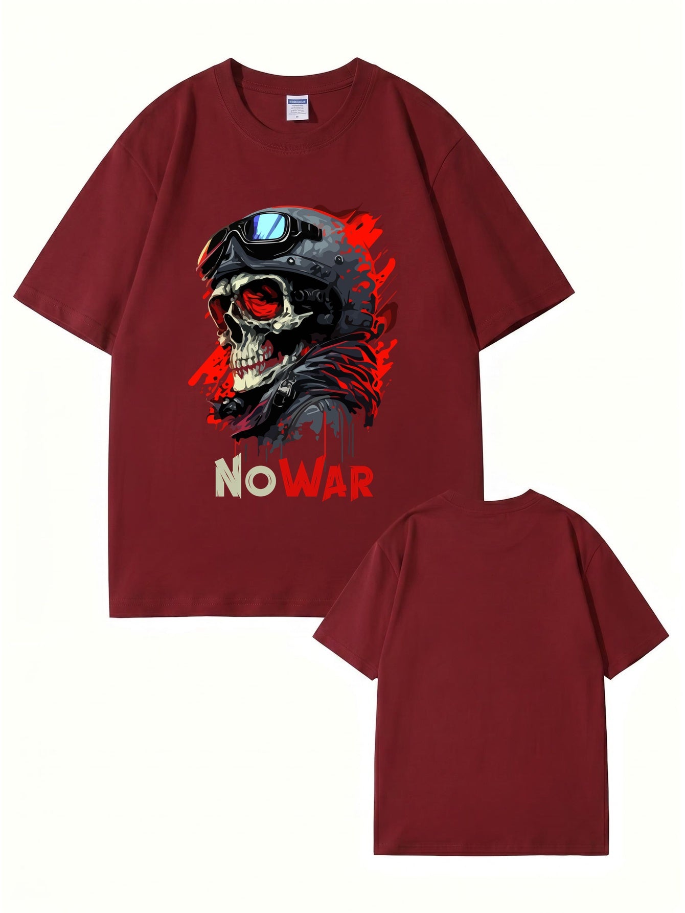 No War Skull Graphic T-Shirt - Premium Heavyweight Cotton Tee
