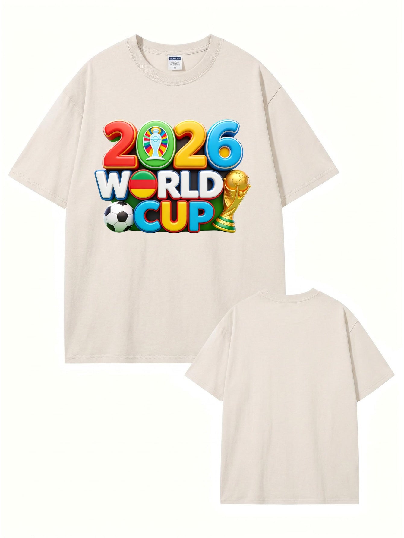 2026 World Cup Graphic T-Shirt - Vintage Washed Heavyweight Cotton Tee