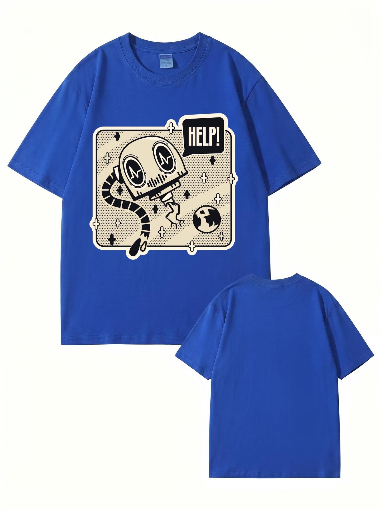 Help! Robot Graphic Print T-Shirt - Premium 200gsm Cotton Streetwear