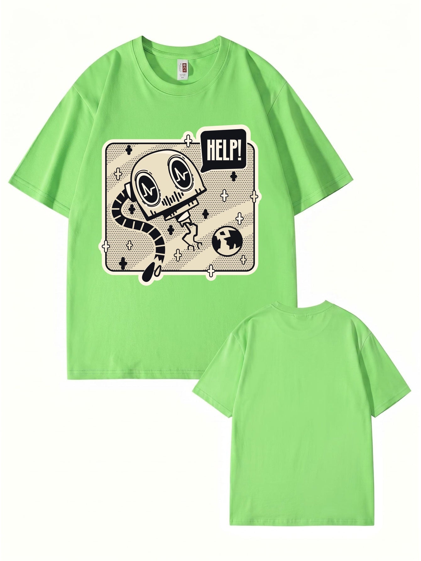 Help! Robot Graphic Print T-Shirt - Premium 200gsm Cotton Streetwear