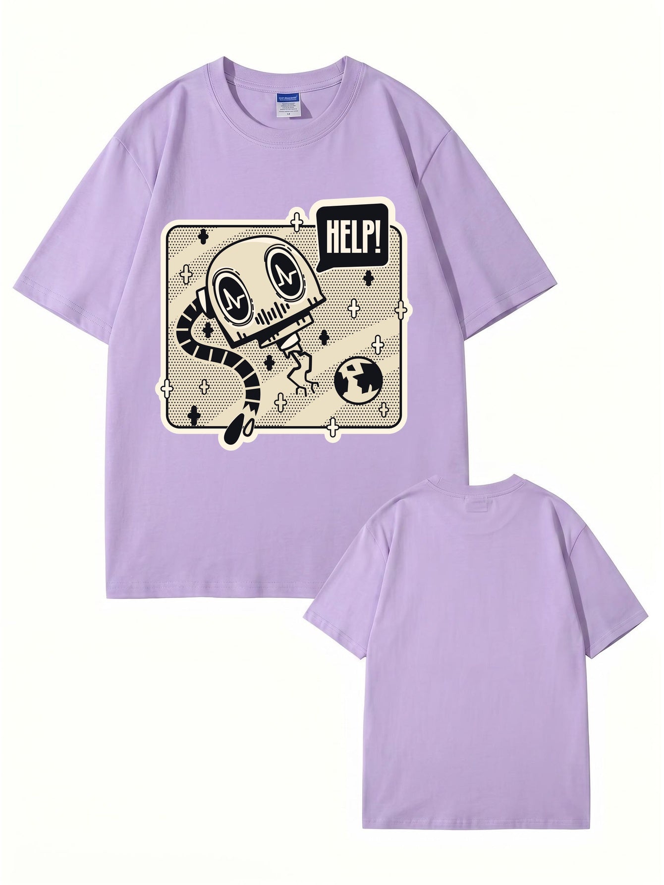 Help! Robot Graphic Print T-Shirt - Premium 200gsm Cotton Streetwear