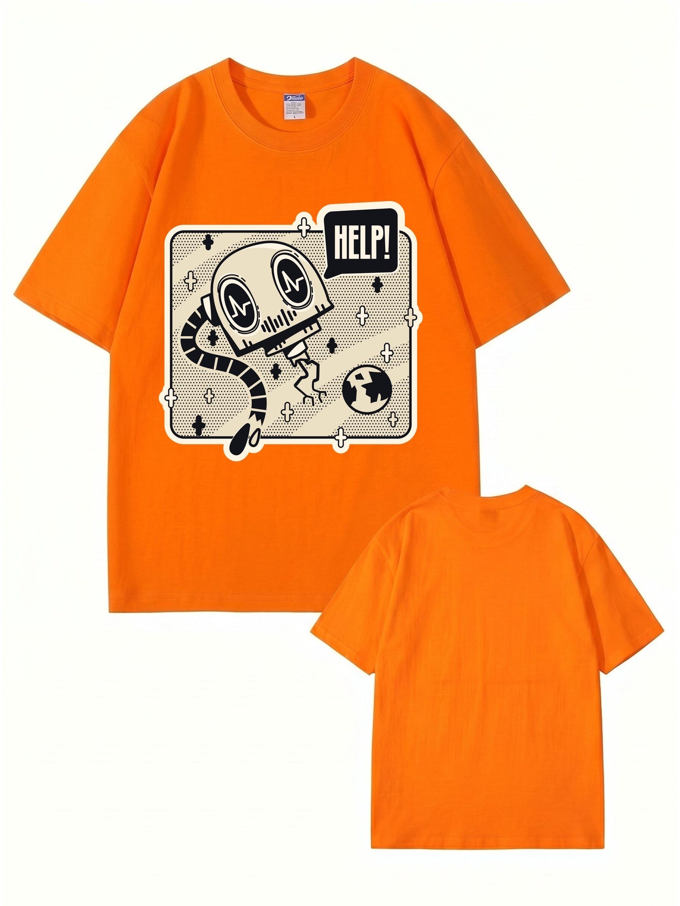 Help! Robot Graphic Print T-Shirt - Premium 200gsm Cotton Streetwear