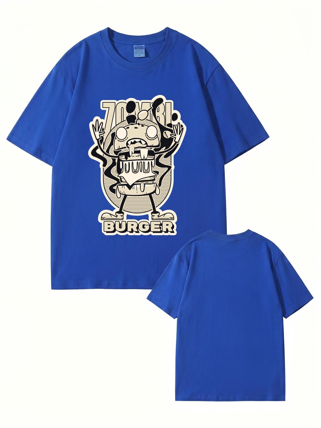 Zombie Burger Graphic Print T-Shirt - Premium 200gsm Cotton Streetwear Tee