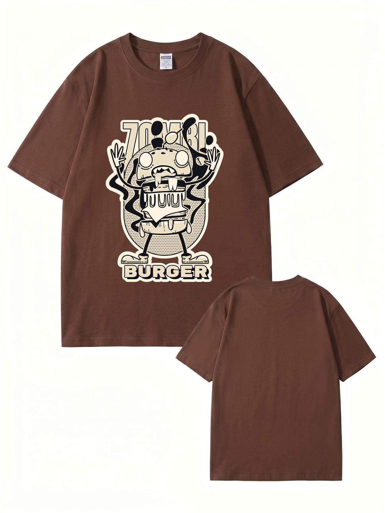 Zombie Burger Graphic Print T-Shirt - Premium 200gsm Cotton Streetwear Tee