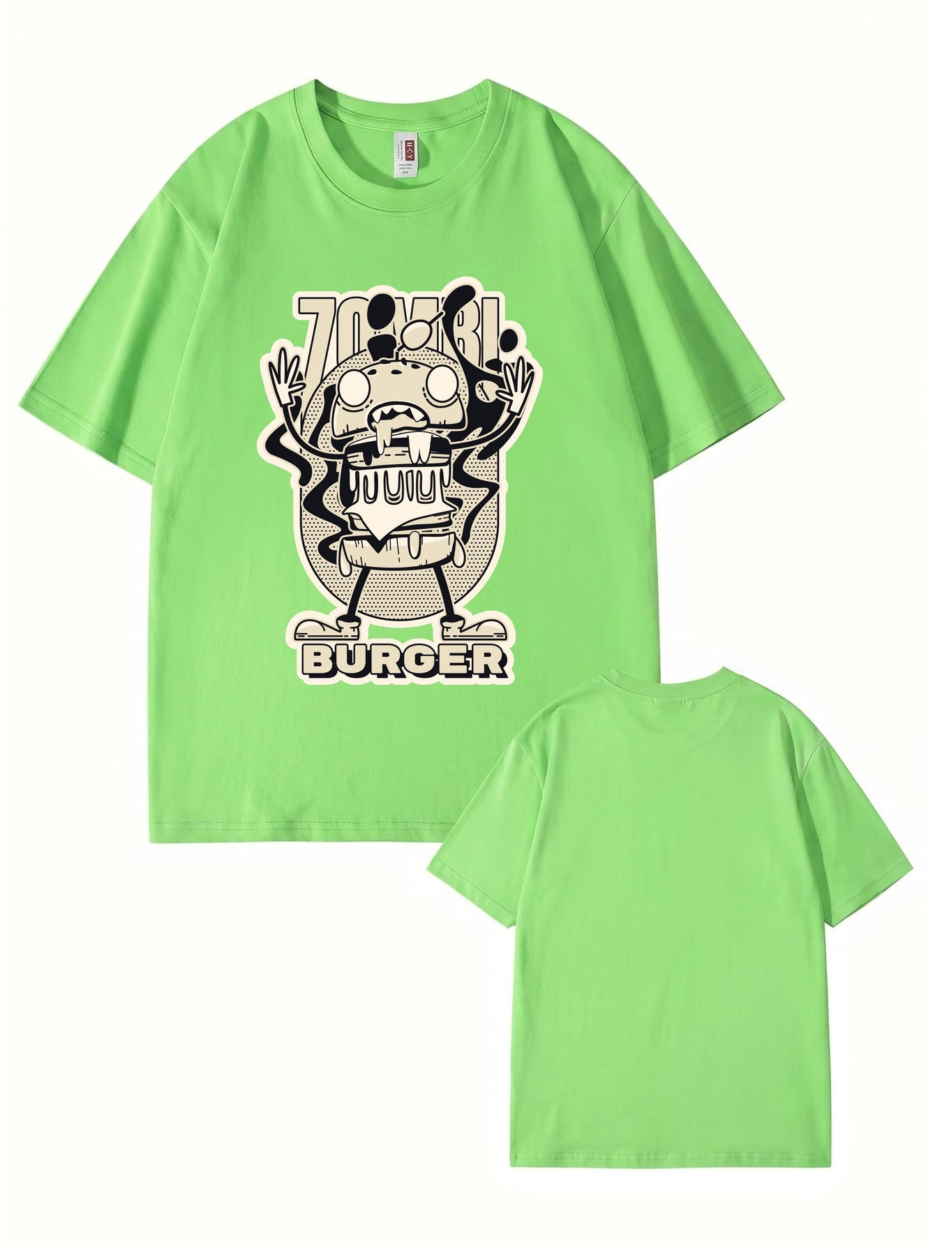 Zombie Burger Graphic Print T-Shirt - Premium 200gsm Cotton Streetwear Tee