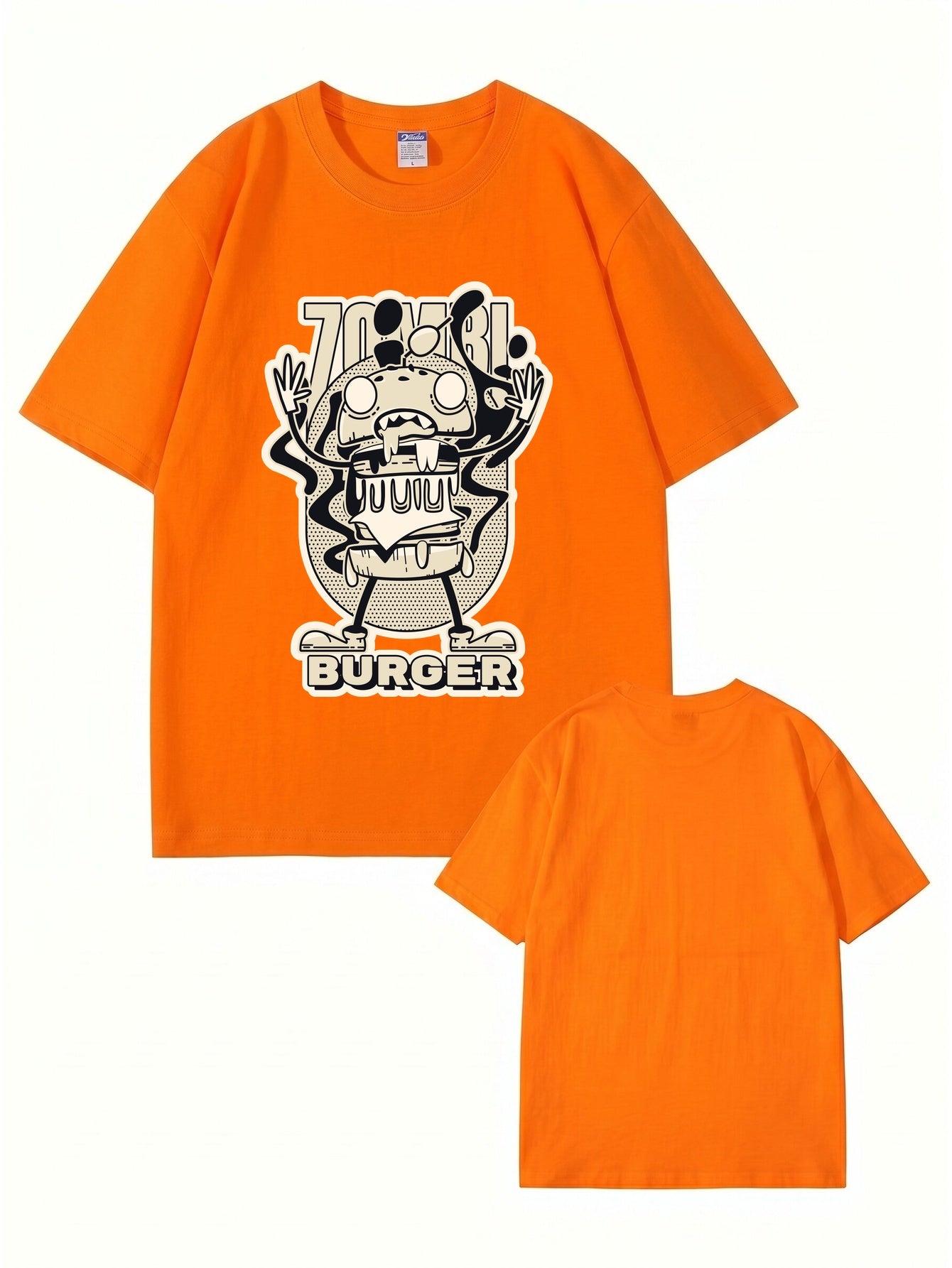 Zombie Burger Graphic Print T-Shirt - Premium 200gsm Cotton Streetwear Tee