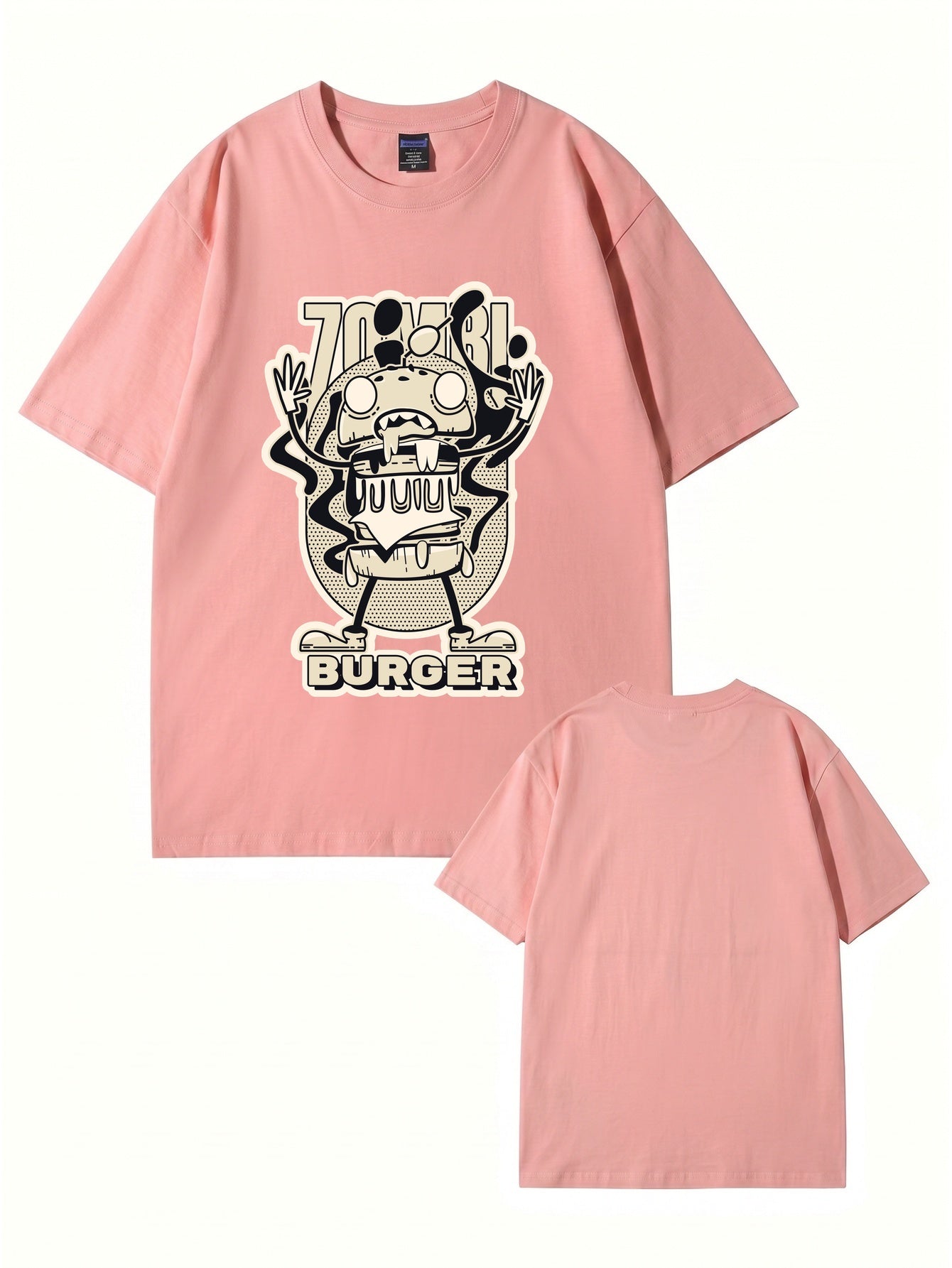 Zombie Burger Graphic Print T-Shirt - Premium 200gsm Cotton Streetwear Tee