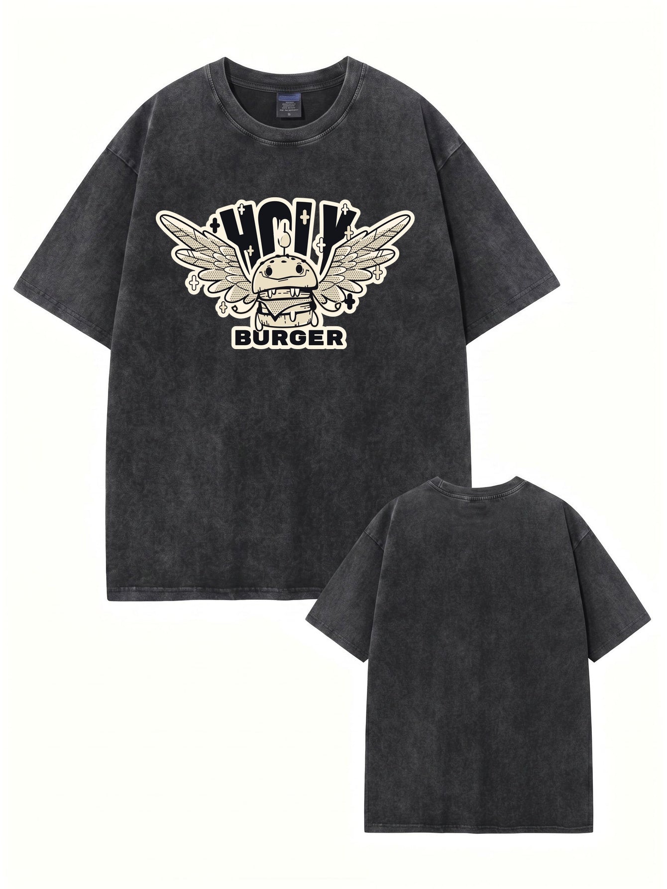 Vintage Washed Holy Burger Graphic T-Shirt | Heavyweight Cotton Tee