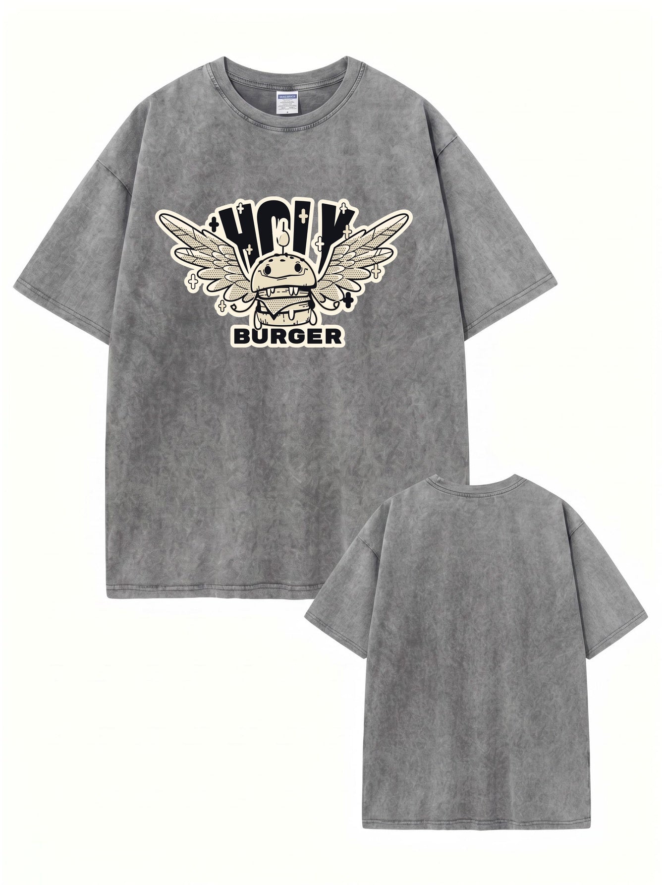 Vintage Washed Holy Burger Graphic T-Shirt | Heavyweight Cotton Tee