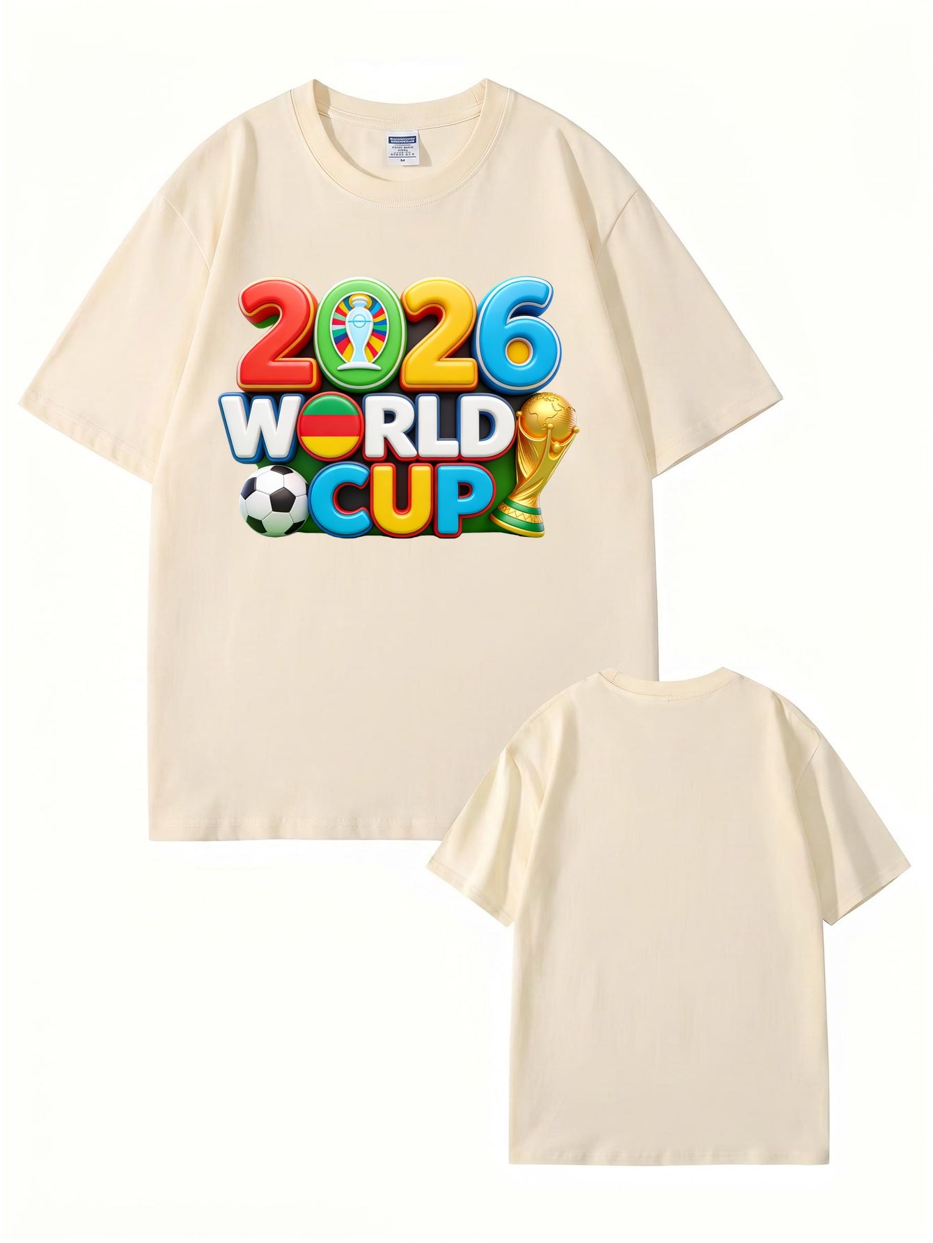 2026 World Cup Soccer Graphic Print T-Shirt - Premium Cotton Tee