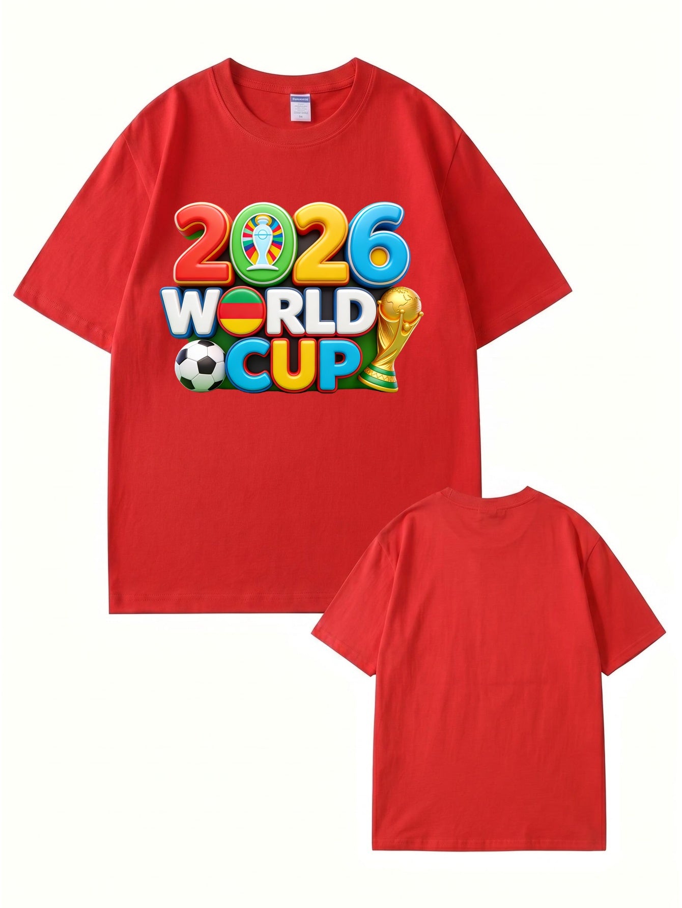 2026 World Cup Soccer Graphic Print T-Shirt - Premium Cotton Tee