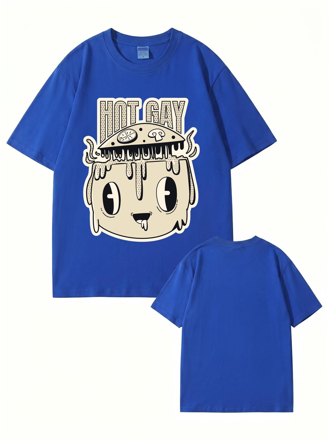 HOT GAY Pizza Graphic Print T-Shirt, Premium 200gsm Cotton Streetwear Tee