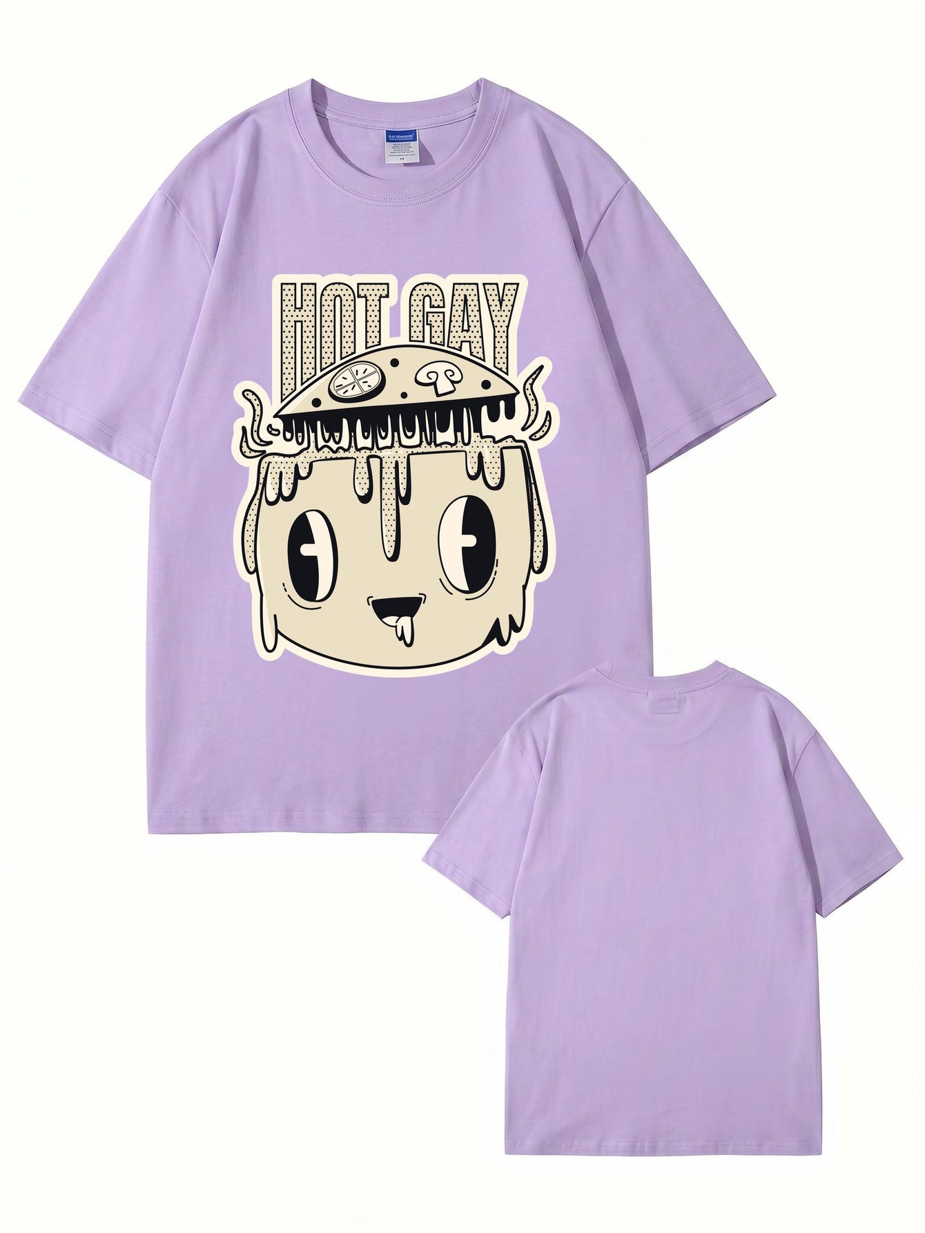 HOT GAY Pizza Graphic Print T-Shirt, Premium 200gsm Cotton Streetwear Tee