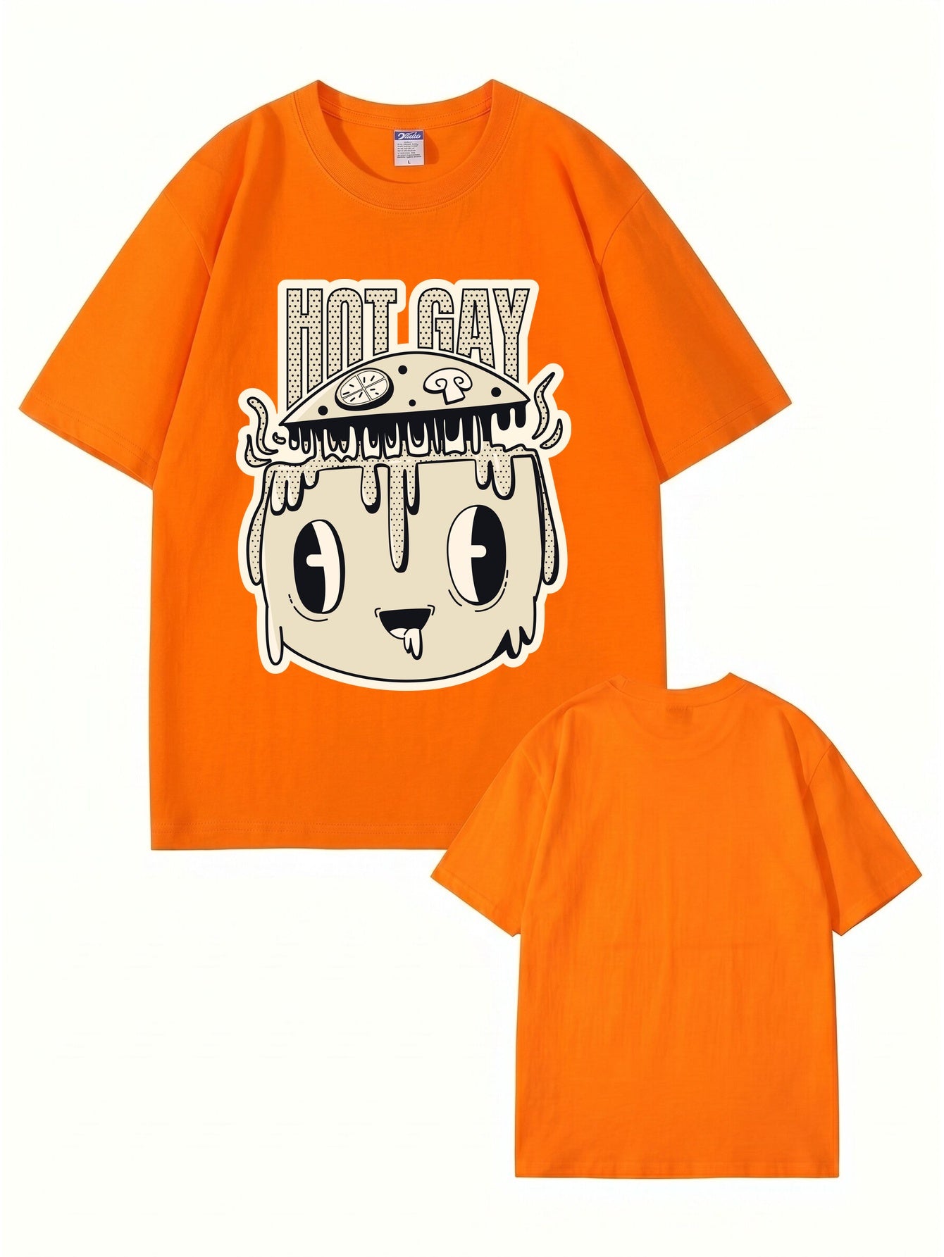 HOT GAY Pizza Graphic Print T-Shirt, Premium 200gsm Cotton Streetwear Tee
