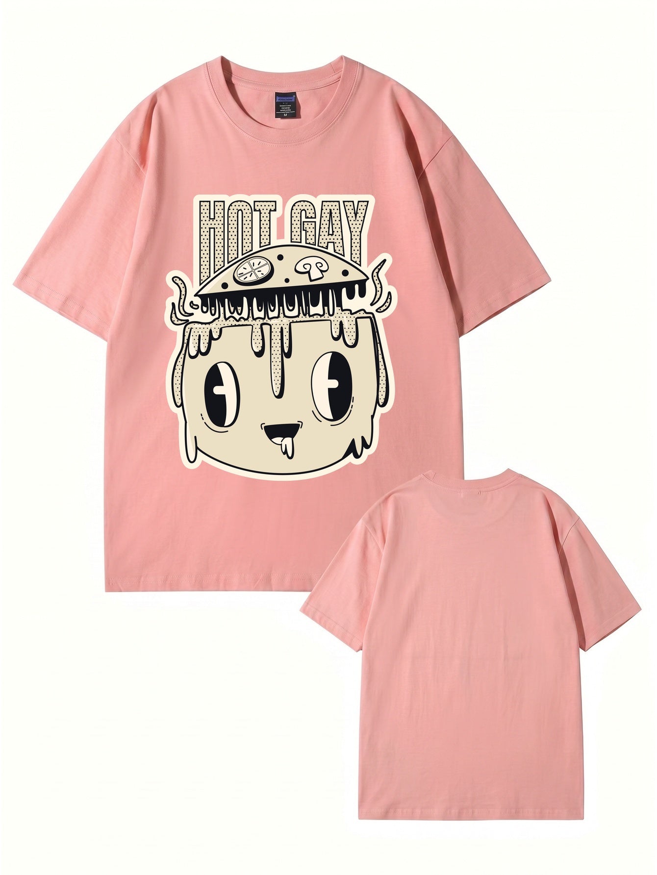 HOT GAY Pizza Graphic Print T-Shirt, Premium 200gsm Cotton Streetwear Tee