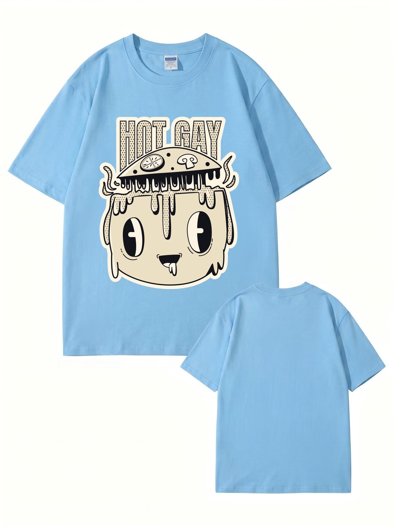 HOT GAY Pizza Graphic Print T-Shirt, Premium 200gsm Cotton Streetwear Tee