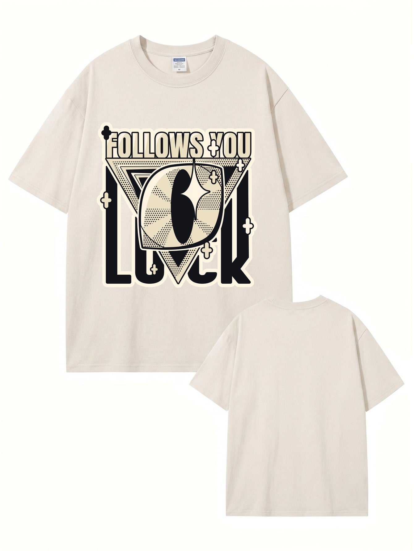 Vintage Washed Oversized T-Shirt - 'Follows You' Graphic Print