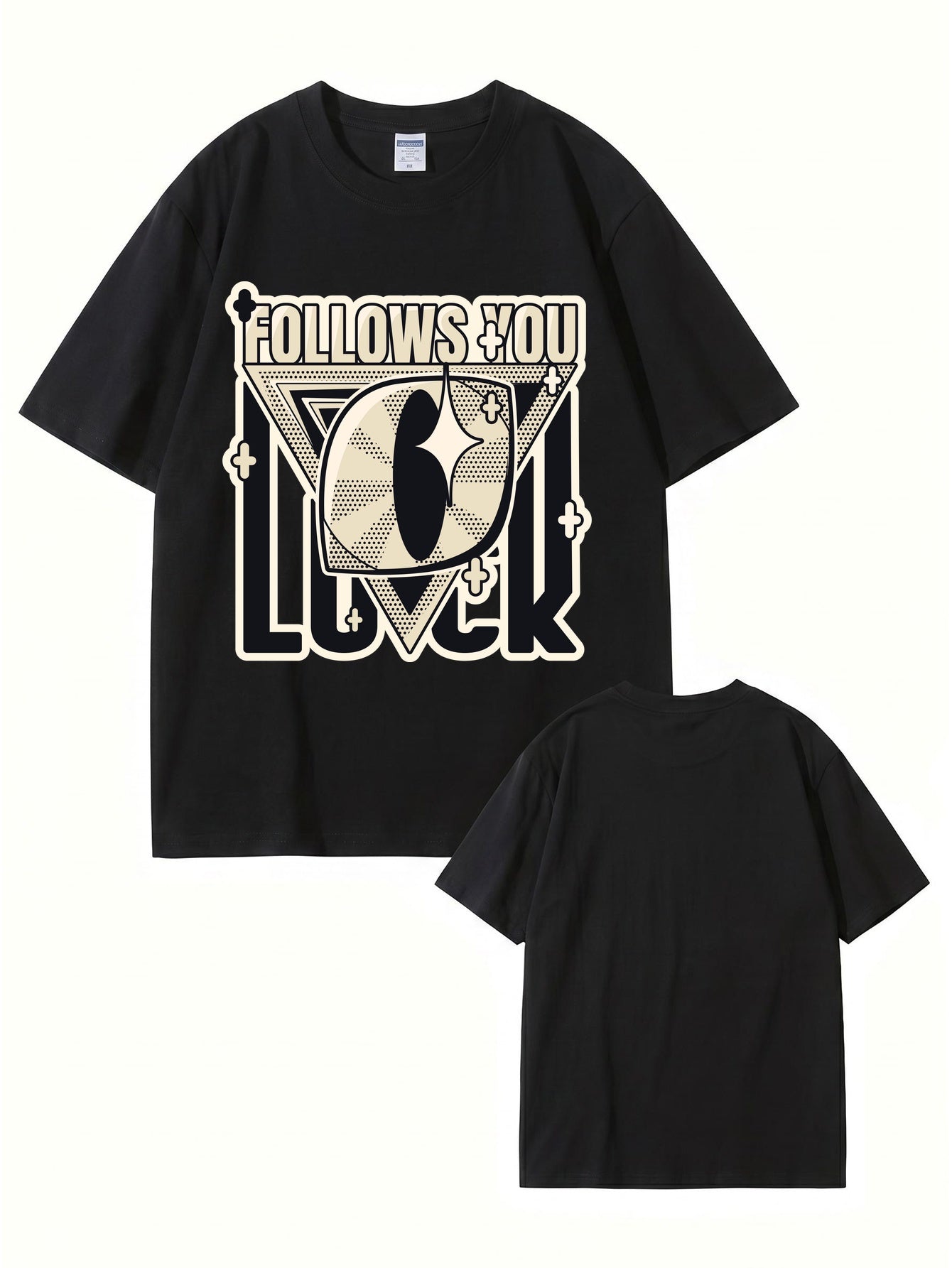 Follows You Luck Graphic Print Oversized Cotton Streetwear T-Shirt