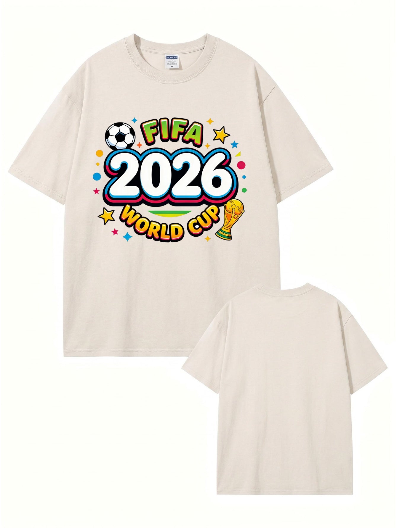 2026 FIFA World Cup Graphic T-Shirt - Vintage Washed Heavyweight Cotton Tee