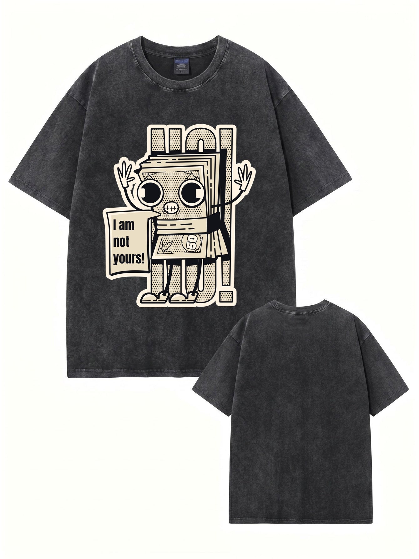 Retro Washed 'I Am Not Yours' Money Stack Graphic Tee