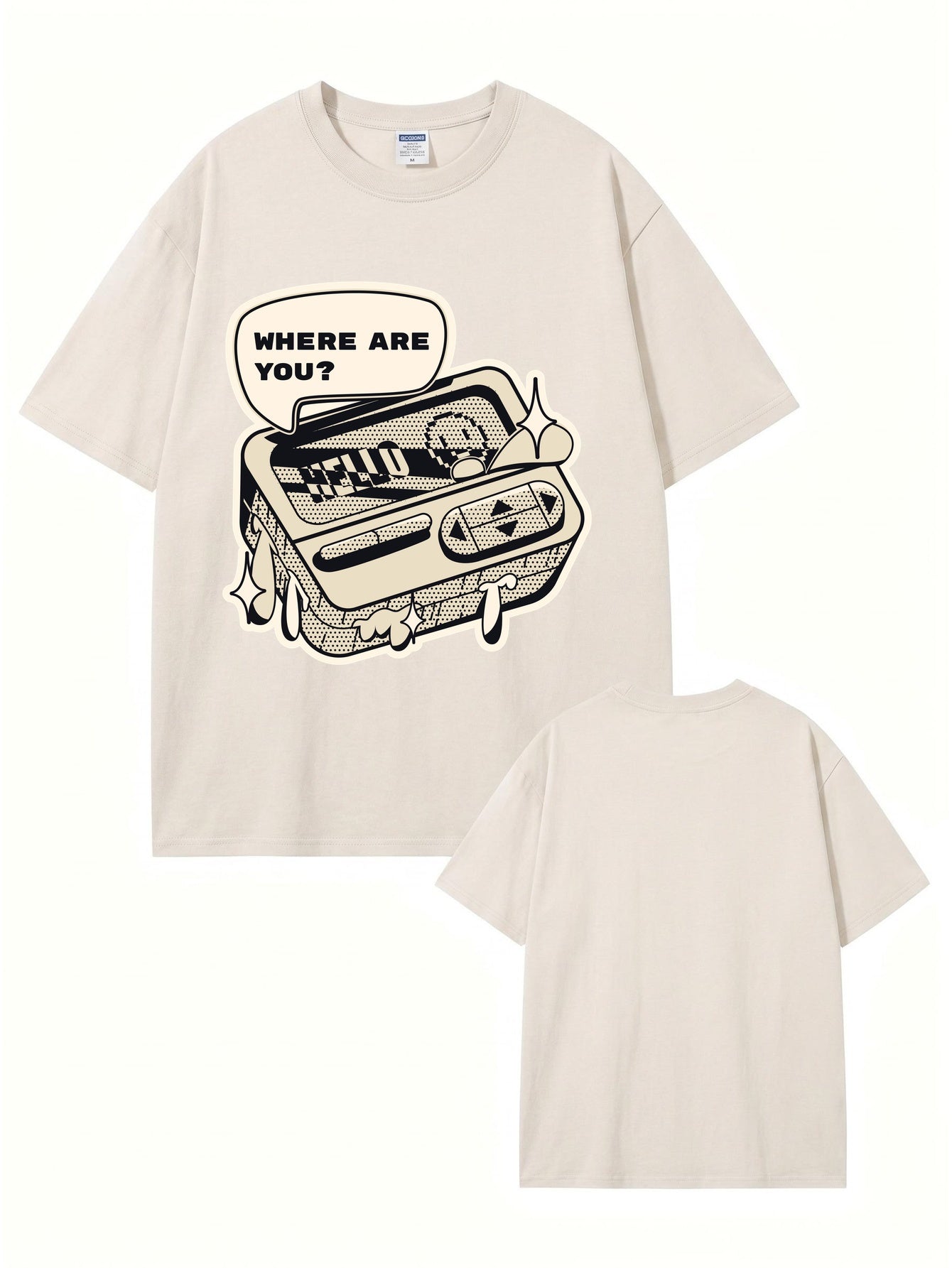 Retro Gamer Graphic Tee - 'Where Are You?' Vintage Washed Cotton T-Shirt
