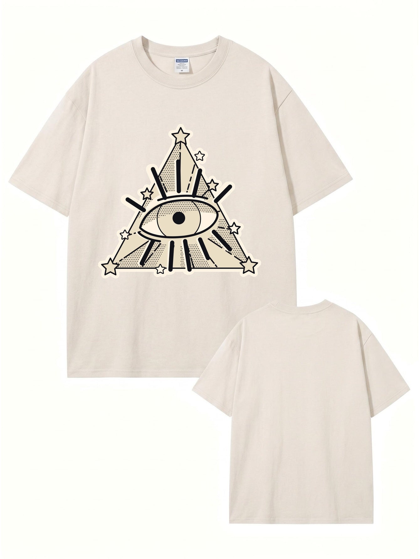 Vintage Washed All-Seeing Eye Graphic T-Shirt - Premium 300GSM Cotton