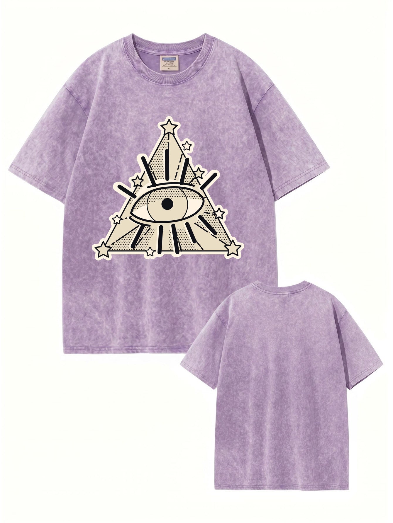 Vintage Washed All-Seeing Eye Graphic T-Shirt - Premium 300GSM Cotton