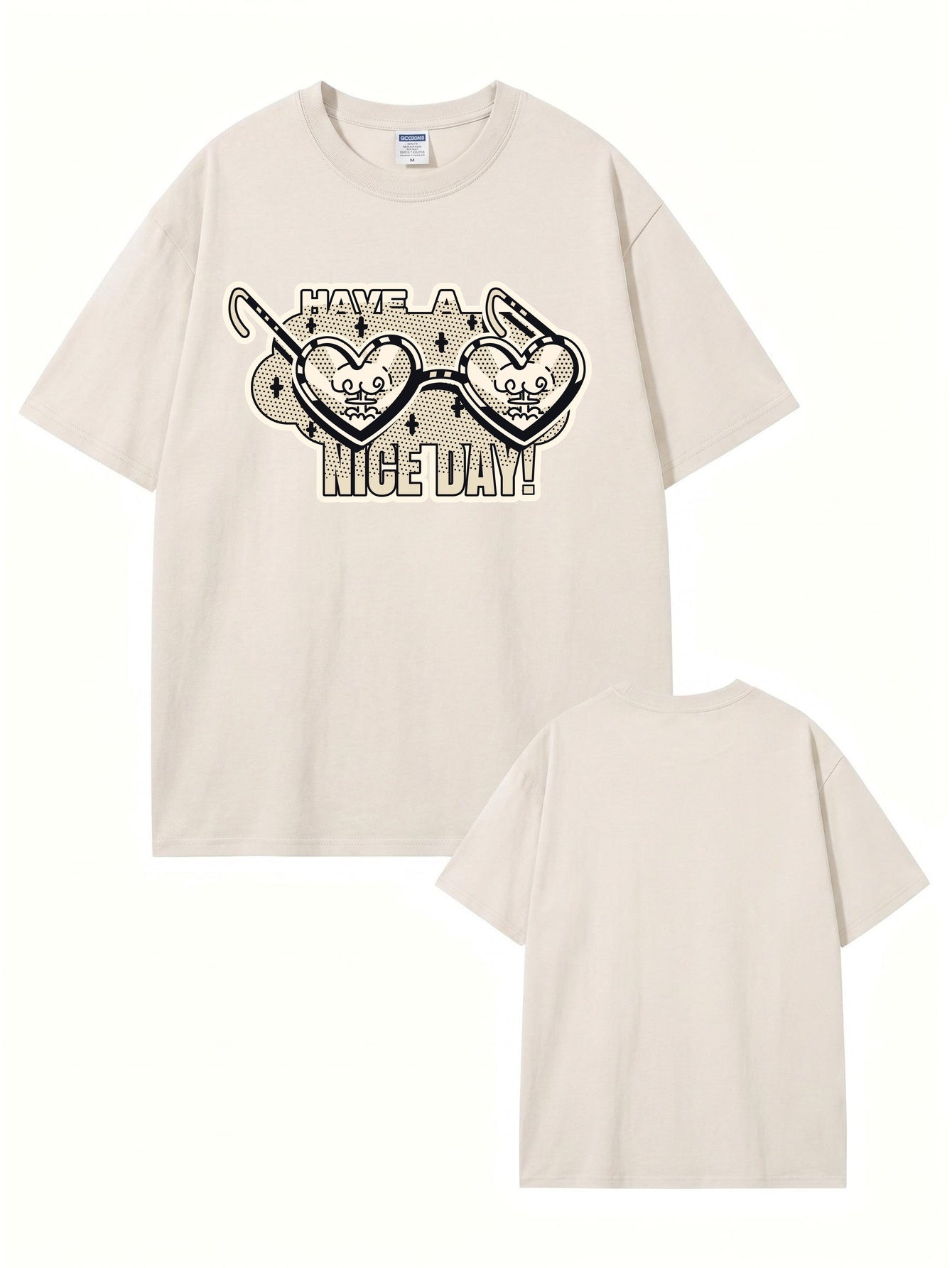 Vintage Washed Graphic T-Shirt - Have A Nice Day Heart Sunglasses Print