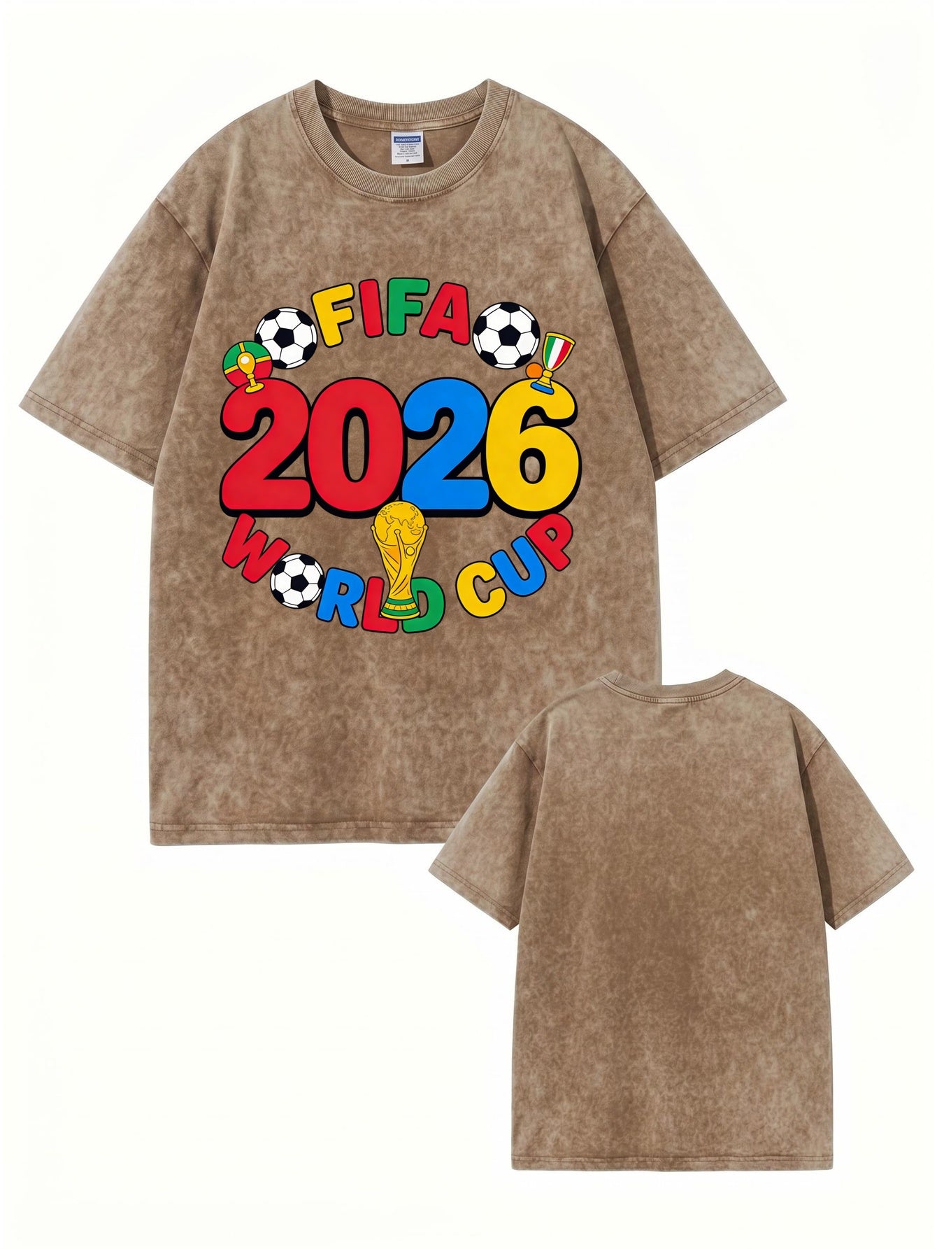 2026 FIFA World Cup Graphic T-Shirt - Vintage Washed Cotton Streetwear