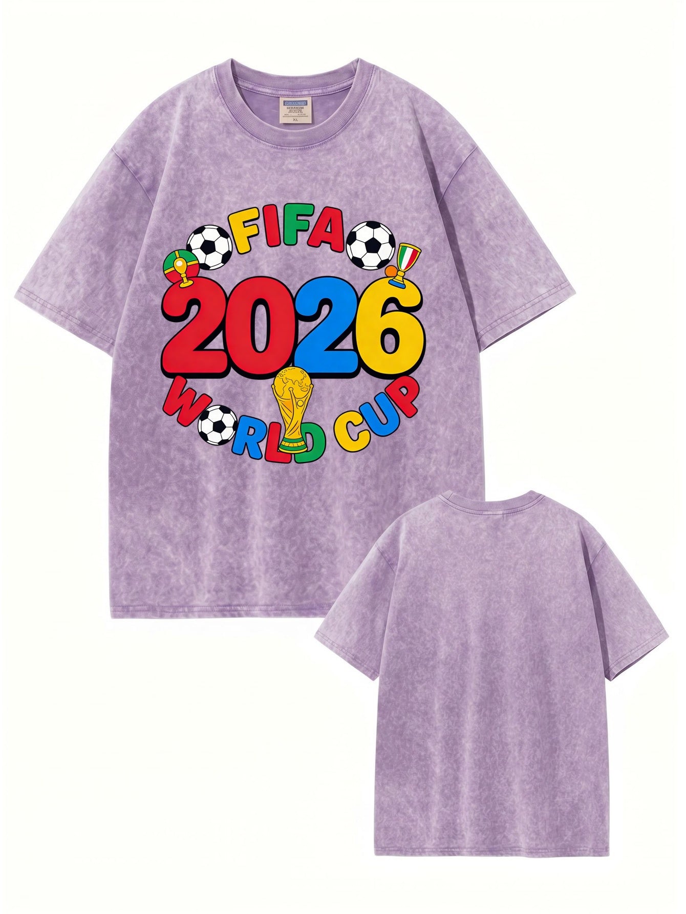 2026 FIFA World Cup Graphic T-Shirt - Vintage Washed Cotton Streetwear