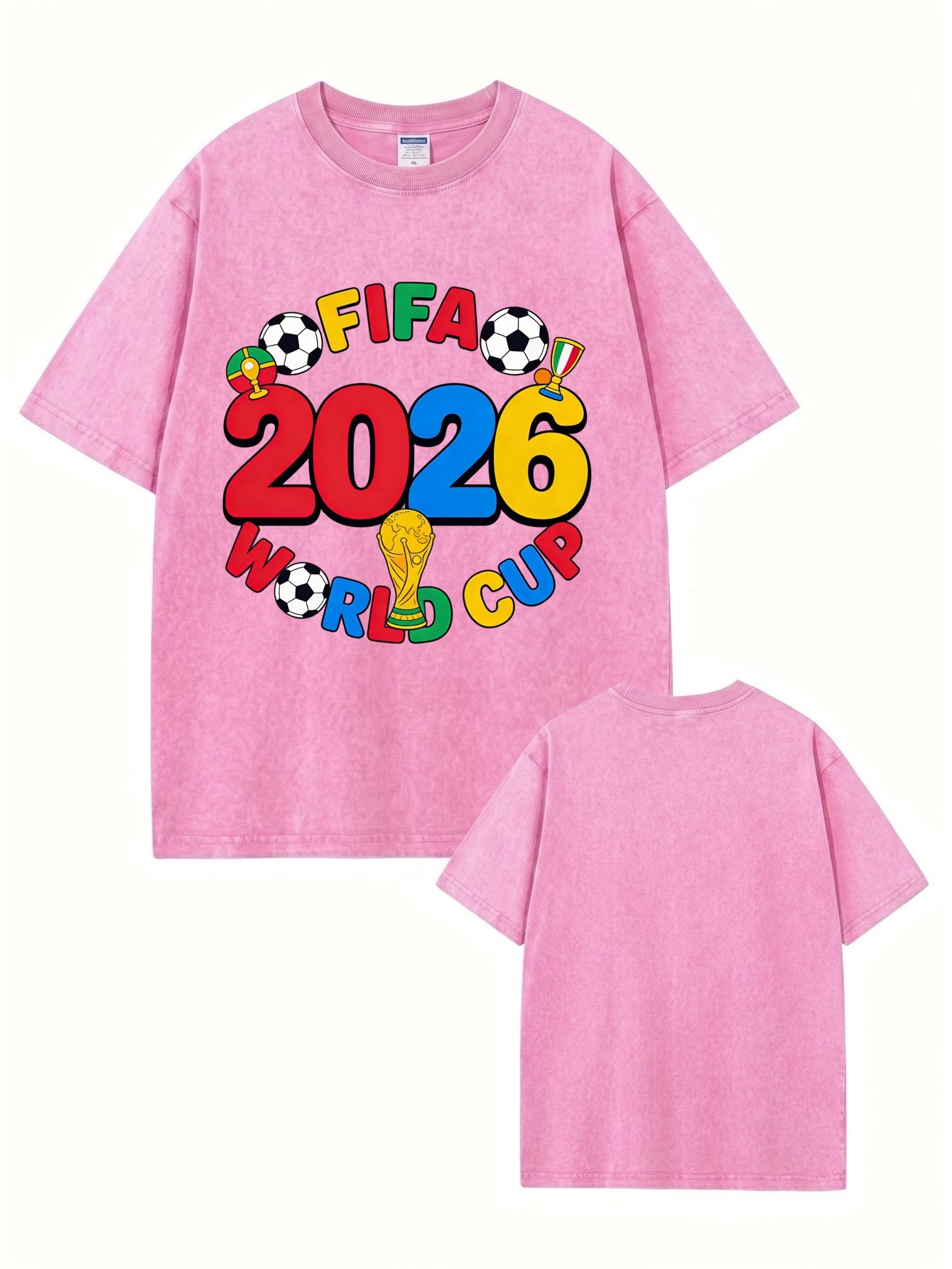 2026 FIFA World Cup Graphic T-Shirt - Vintage Washed Cotton Streetwear
