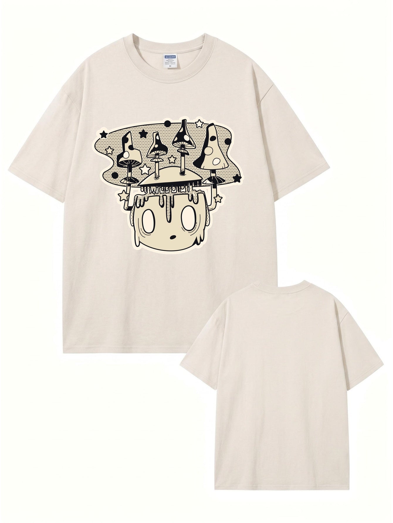 Vintage Washed Mushroom Graphic T-Shirt | Streetwear Oversized Cotton Tee