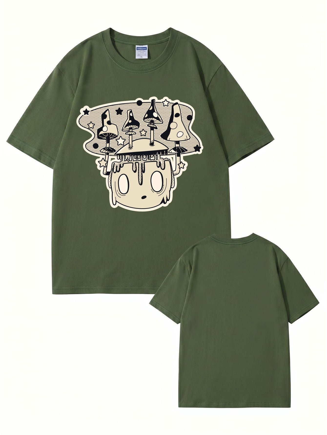 Mushroom Head Graphic Print Unisex Cotton T-Shirt