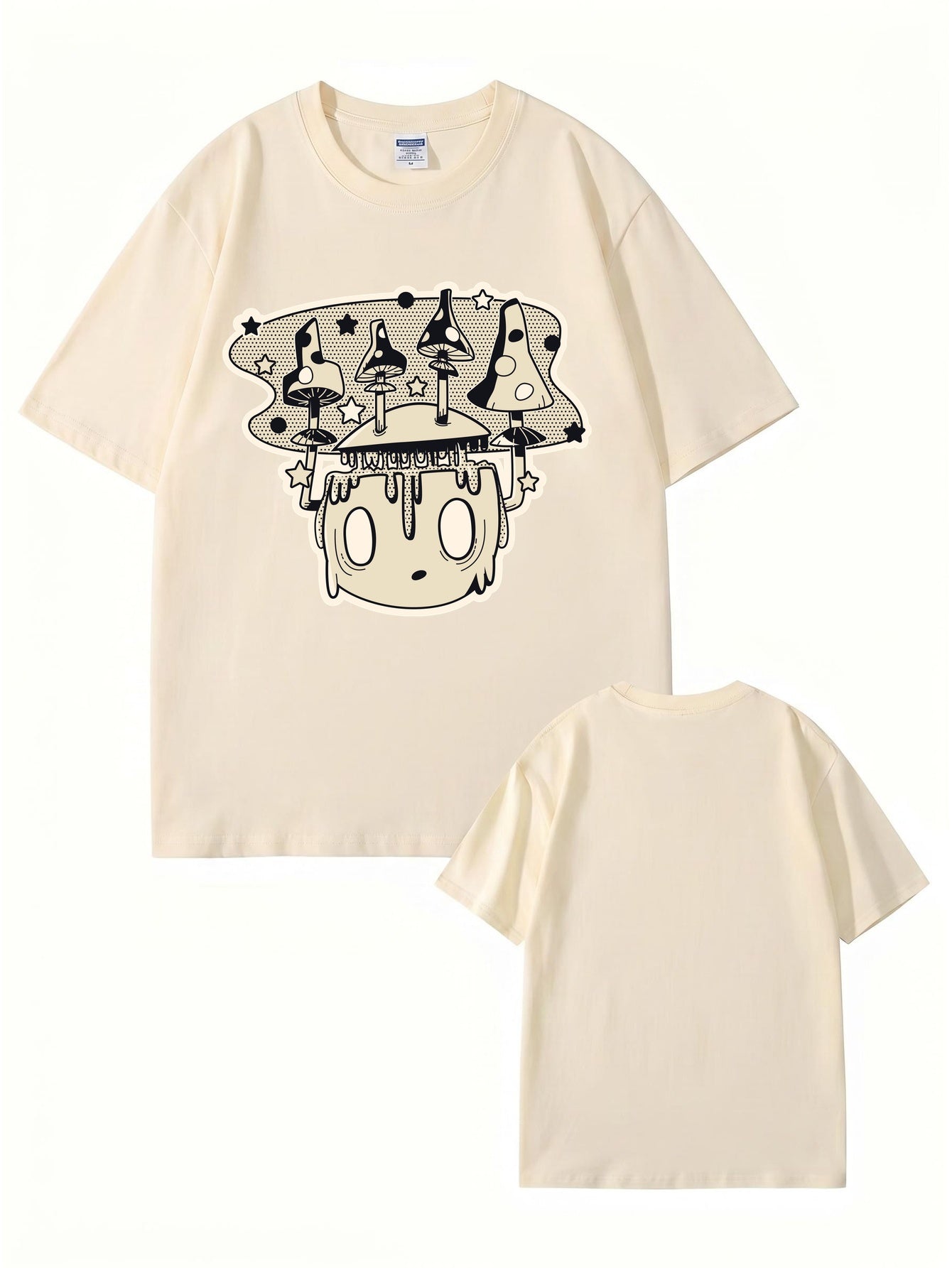 Mushroom Head Graphic Print Unisex Cotton T-Shirt