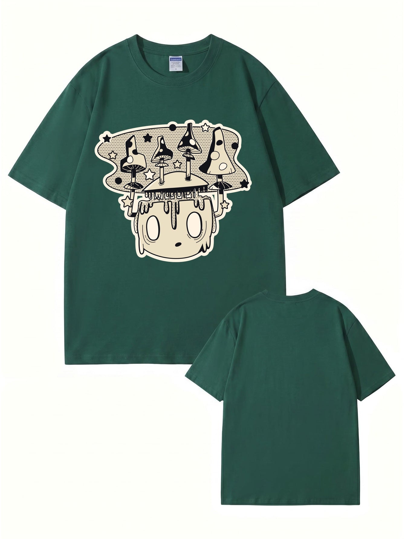 Mushroom Head Graphic Print Unisex Cotton T-Shirt