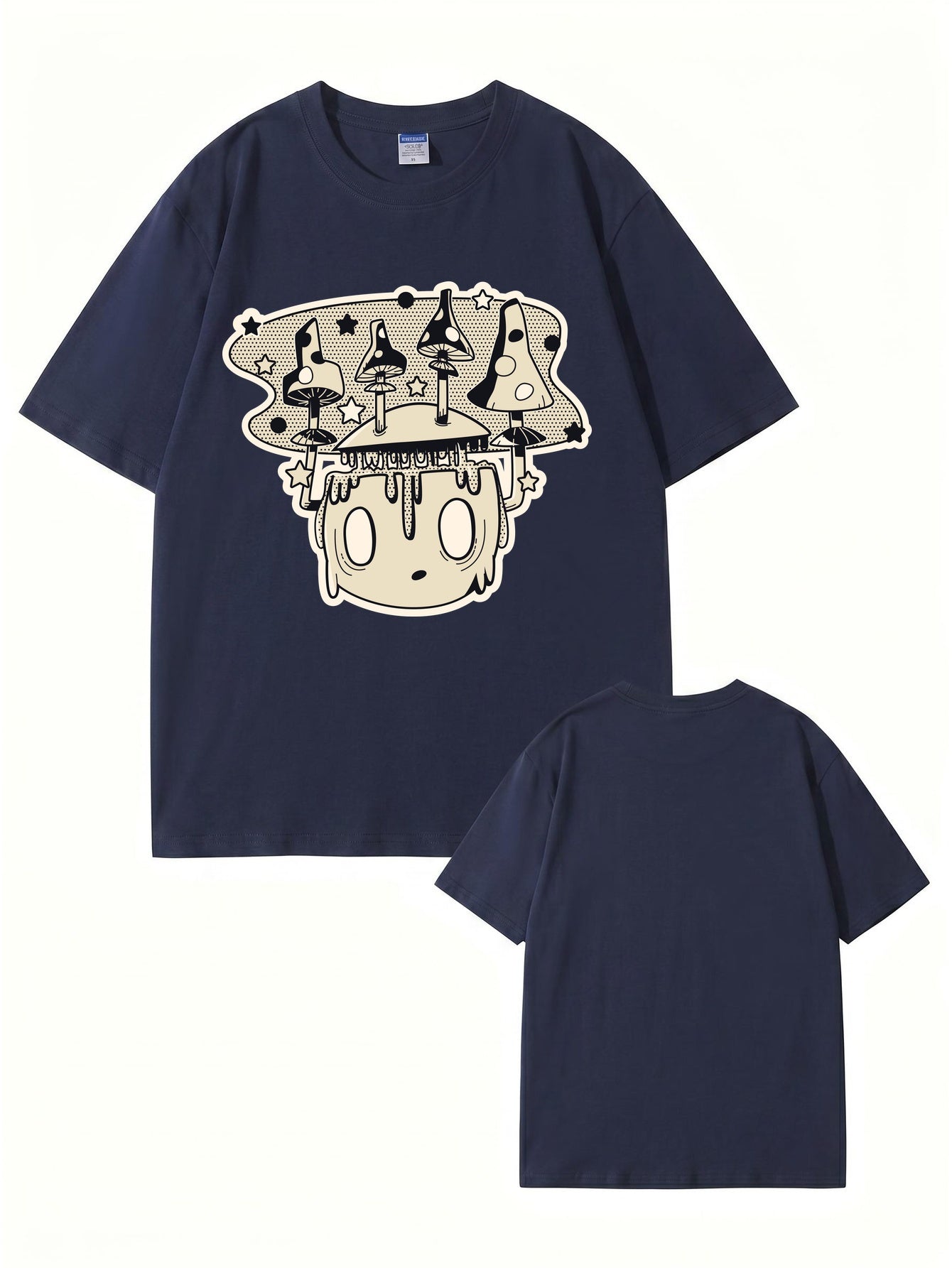 Mushroom Head Graphic Print Unisex Cotton T-Shirt