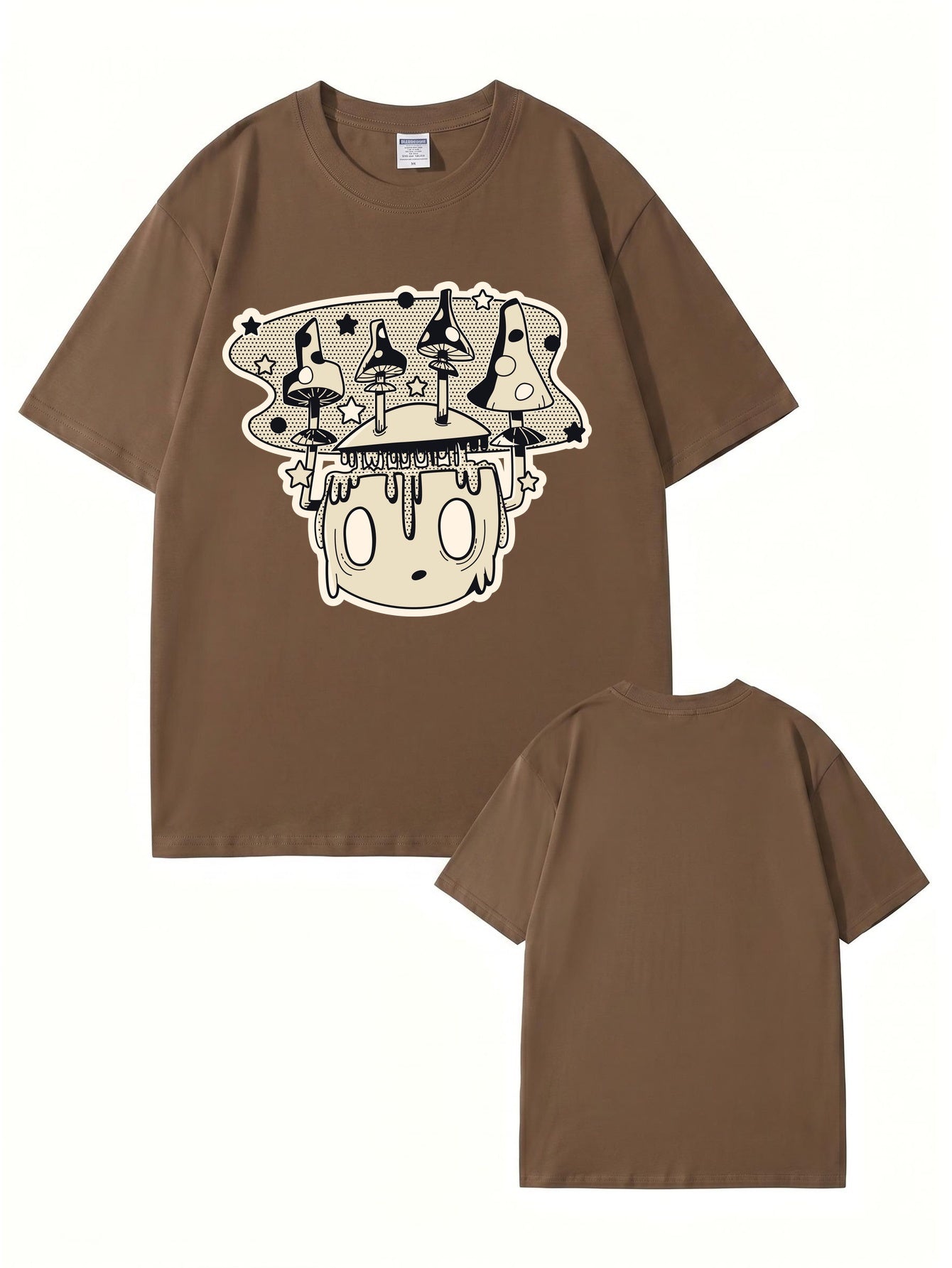 Mushroom Head Graphic Print Unisex Cotton T-Shirt