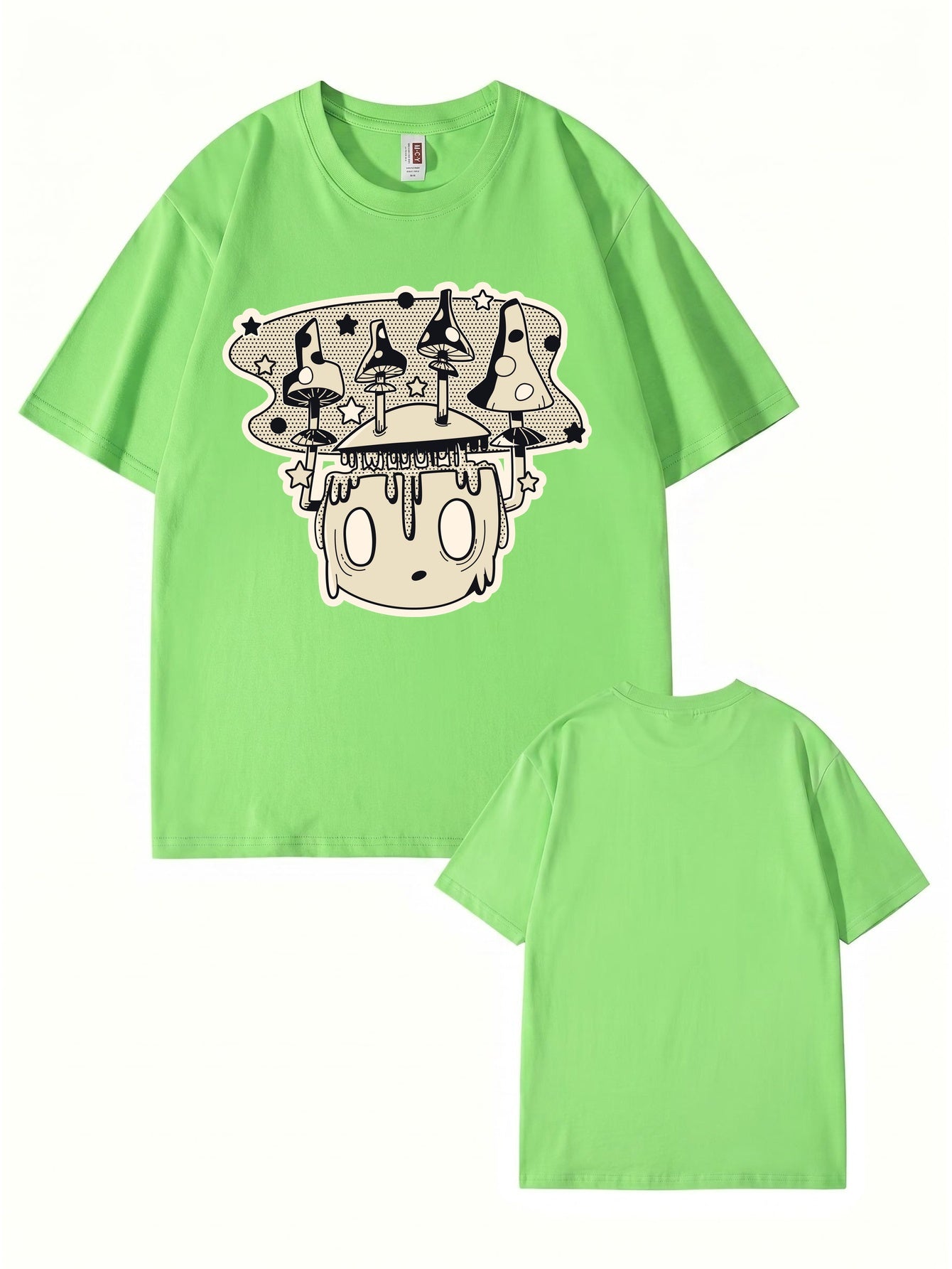 Mushroom Head Graphic Print Unisex Cotton T-Shirt
