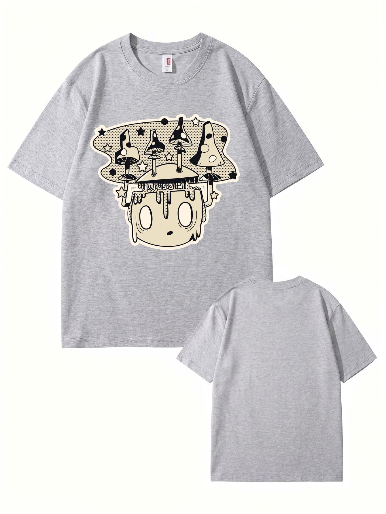 Mushroom Head Graphic Print Unisex Cotton T-Shirt